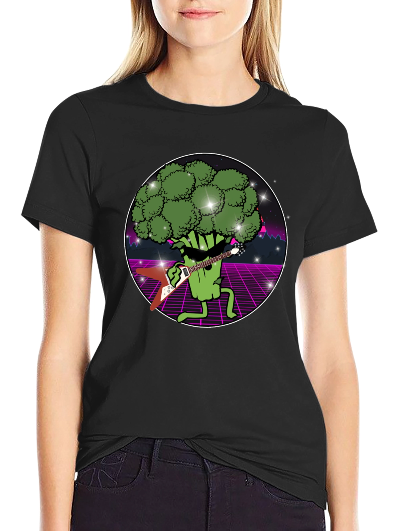 Black Broccoli Rocker T-Shirt view 2