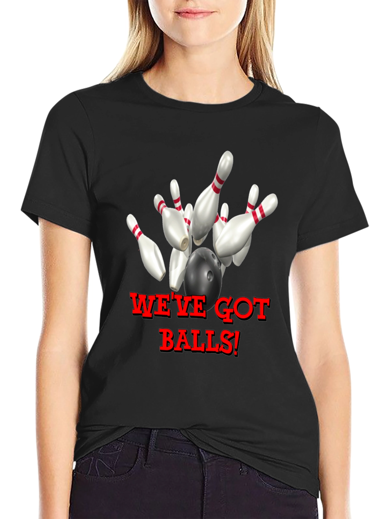 Black Bowling T-Shirt - We've Got Balls! view 2