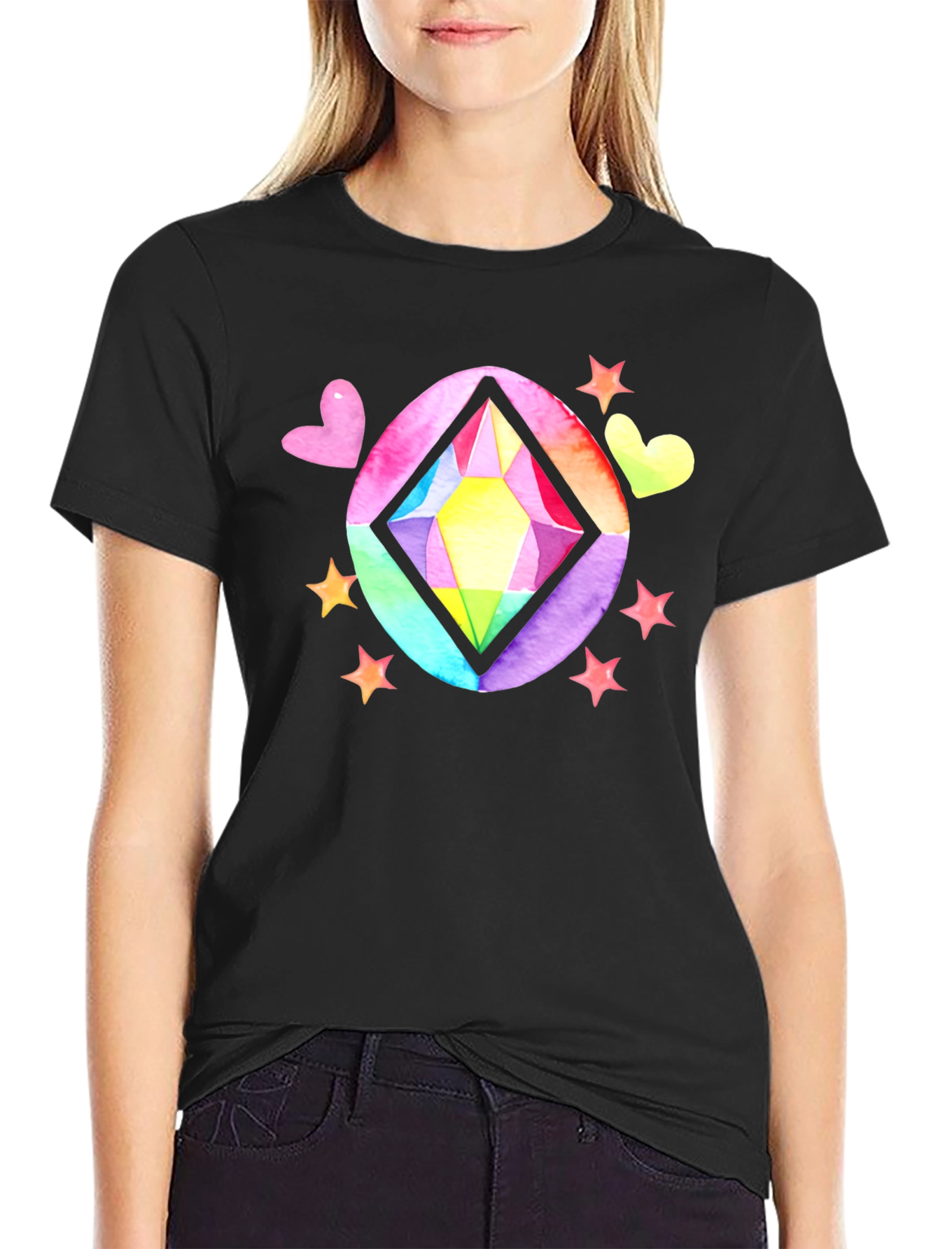 Black Rainbow Gem T-Shirt view 2