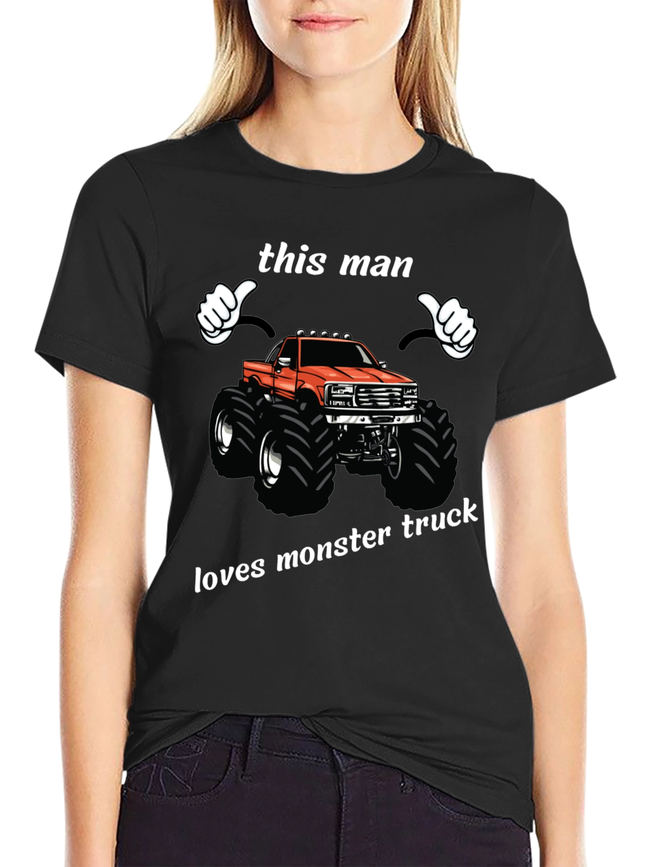 Black Monster Truck Lover T-Shirt view 2