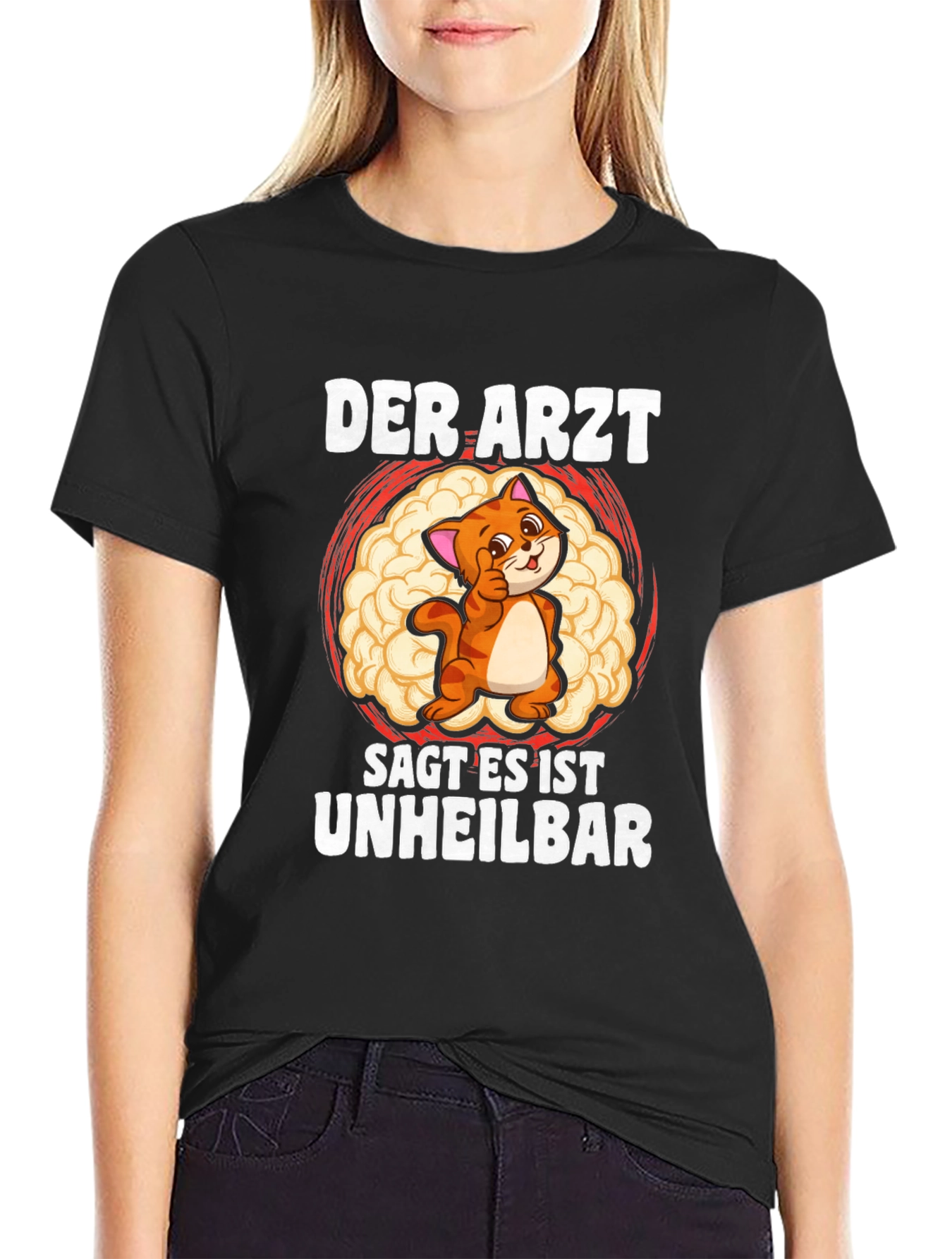 Black Der Arzt Sag T-Shirt - Cat Brain view 2