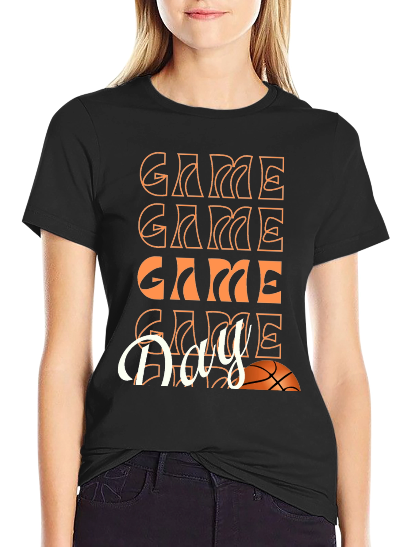 Black Game Day Basketball Graphic Tee - Unisex view 2