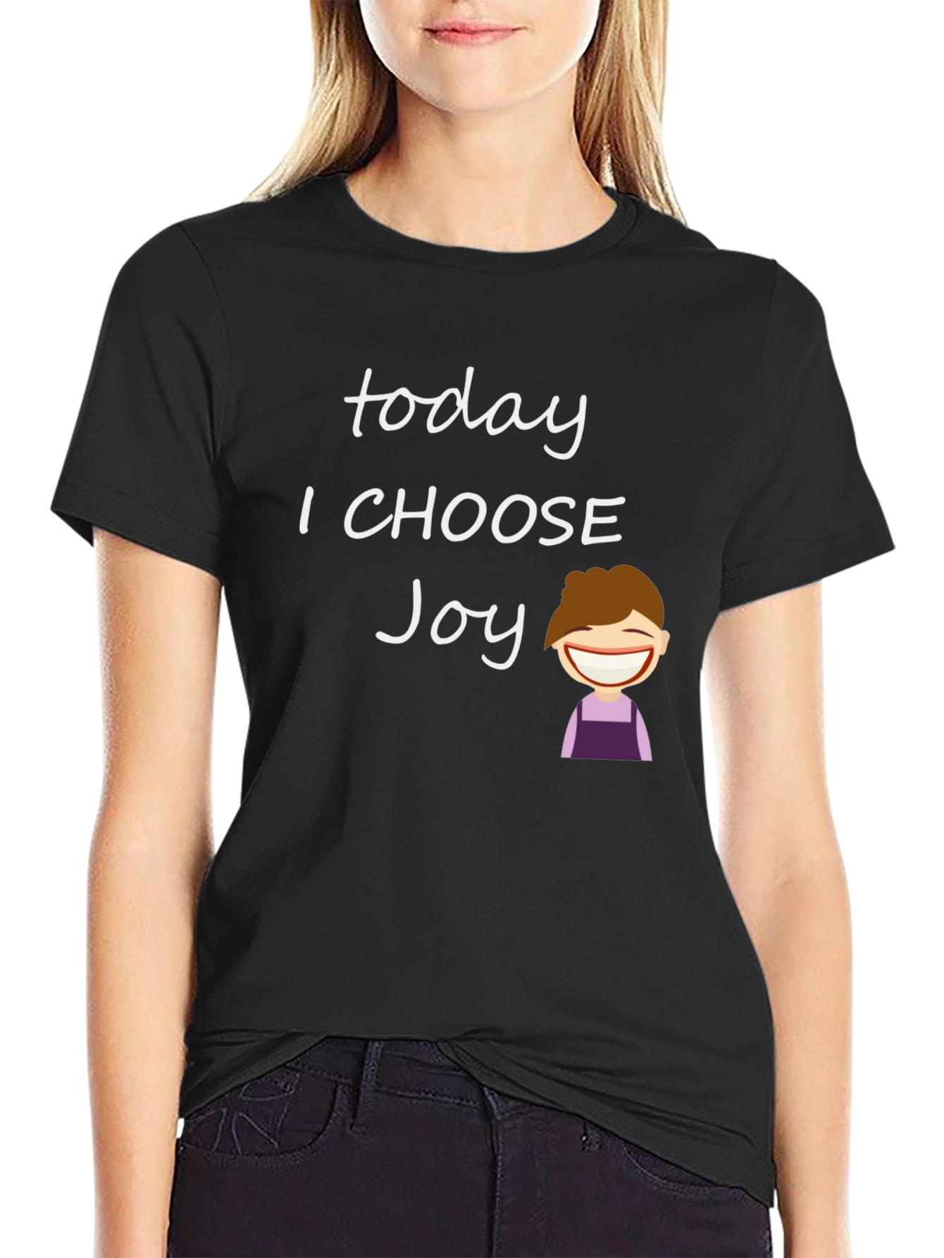 Black Choose Joy T-Shirt - Positive Vibes view 2