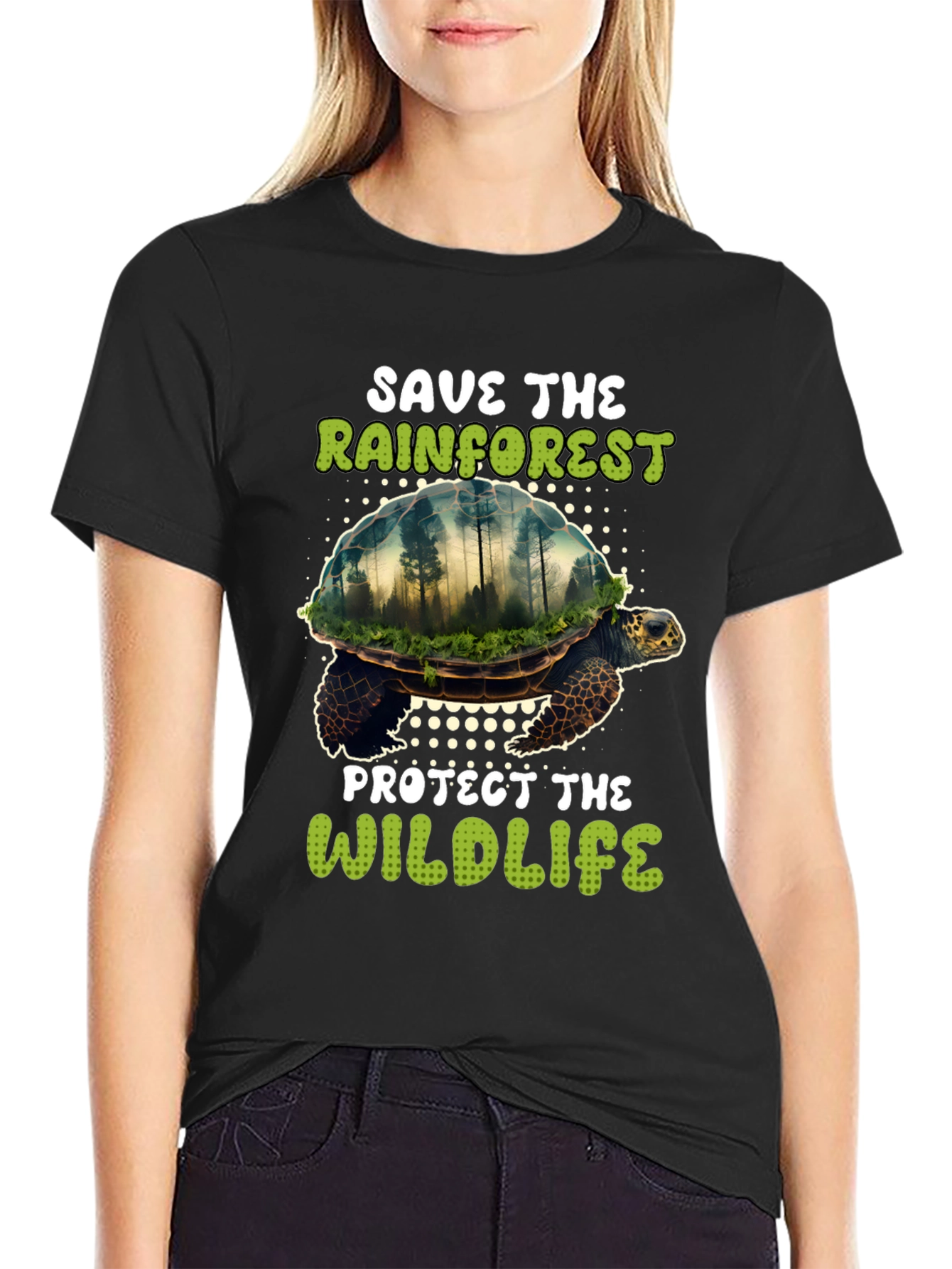 Black Save the Rainforest T-Shirt view 2