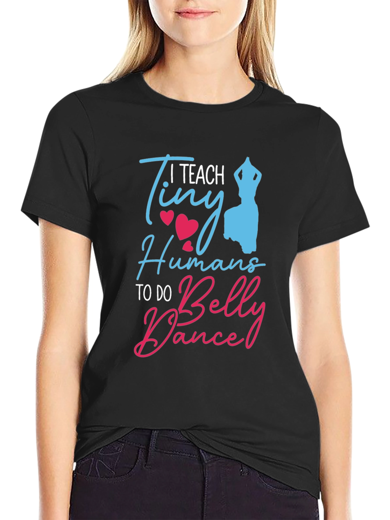 Black I Teach Tiny Humans Belly Dance T-Shirt view 2