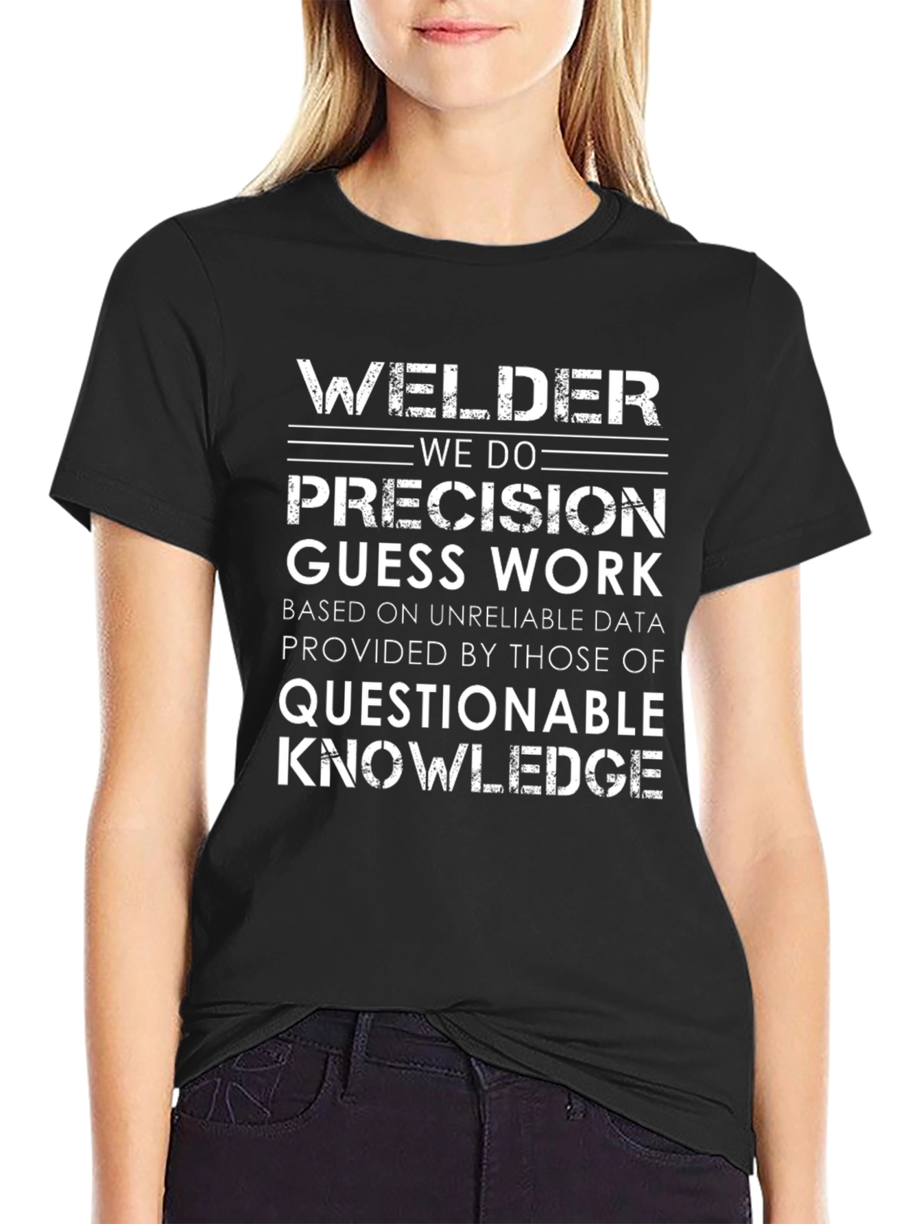 Black Welder Precision Guess Work Graphic Tee view 2