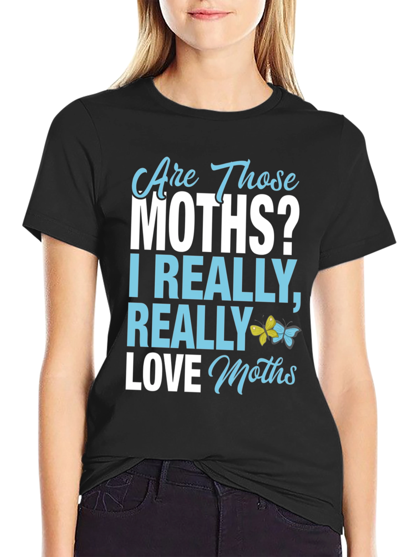 Black Are Those Moths T-Shirt - Funny Insect Lover Tee view 2