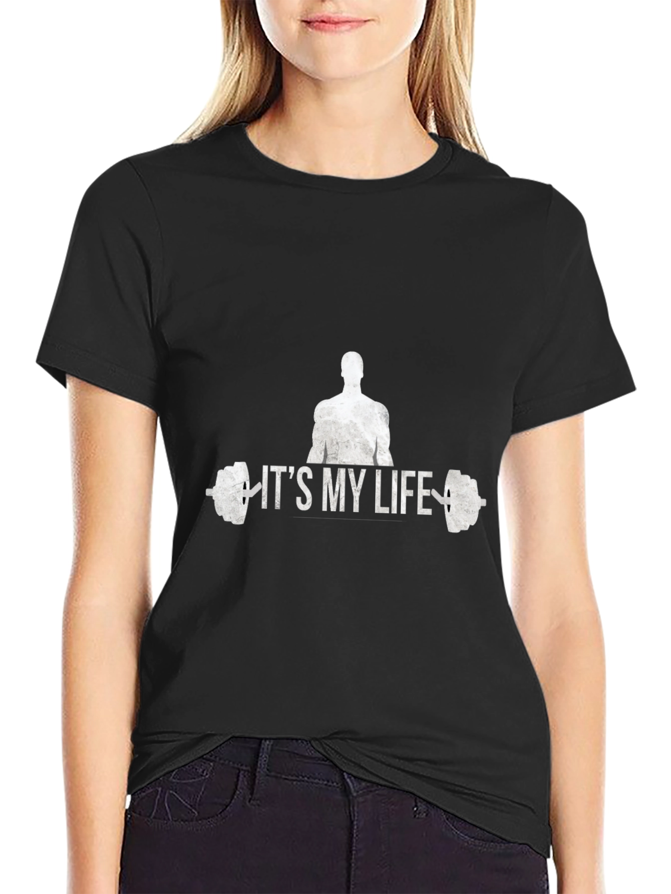 Black It's My Life Weightlifting T-Shirt view 2