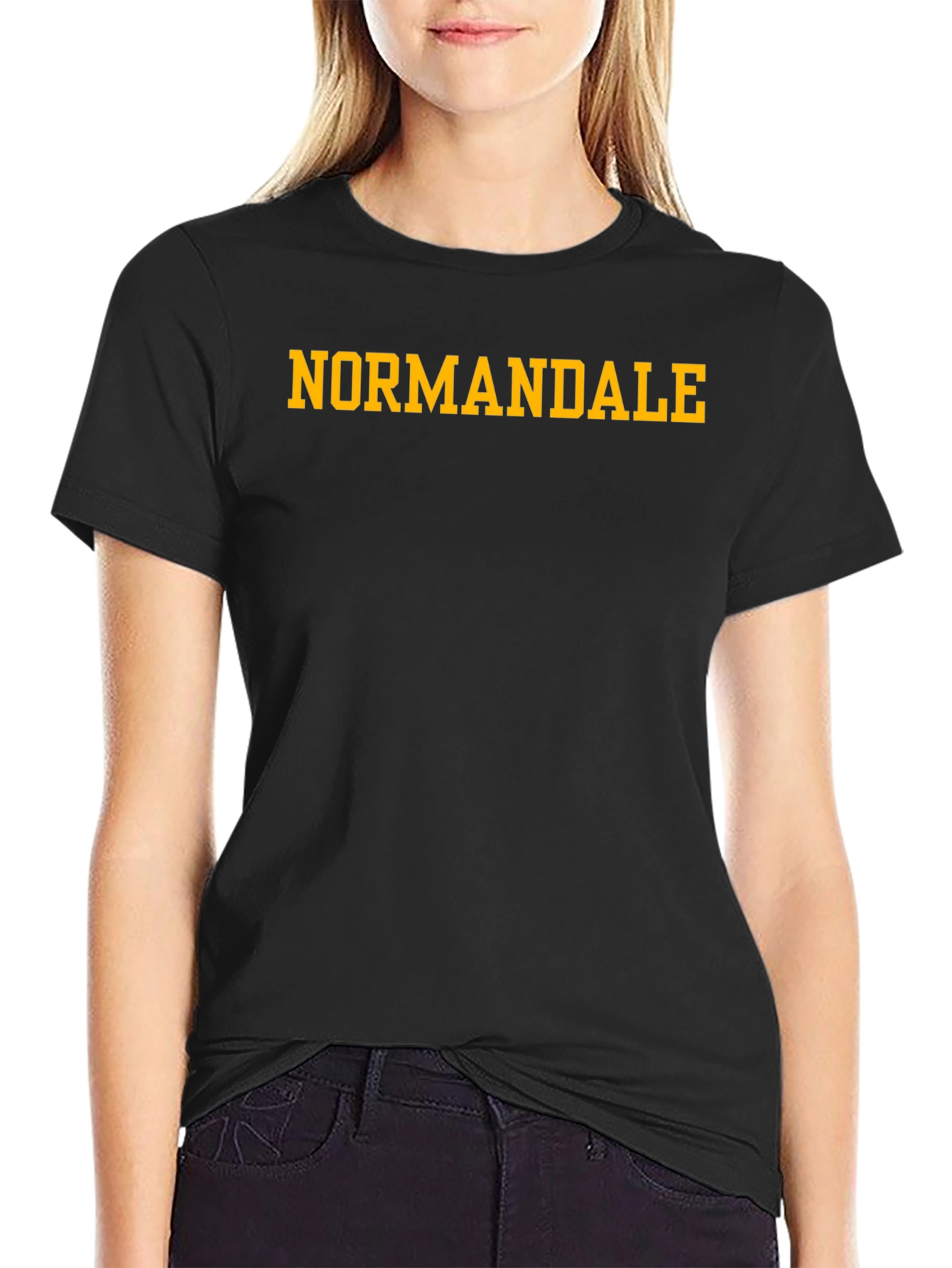 Black Normandale College Graphic Tee - Classic Style view 2