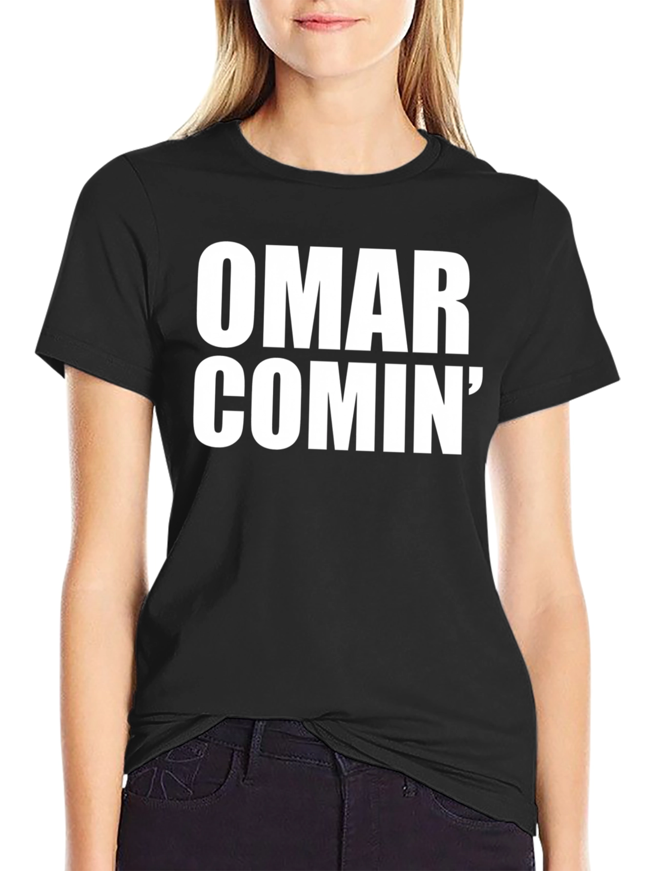 Black Omar Comin' T-Shirt view 2