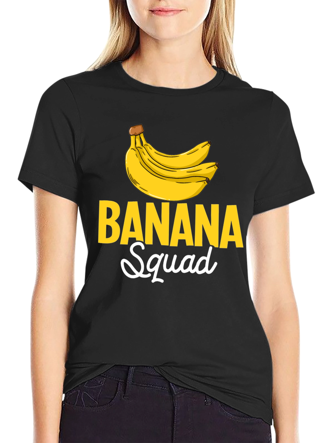 Black Banana Squad Graphic Tee - Funny Fruit T-Shirt view 2