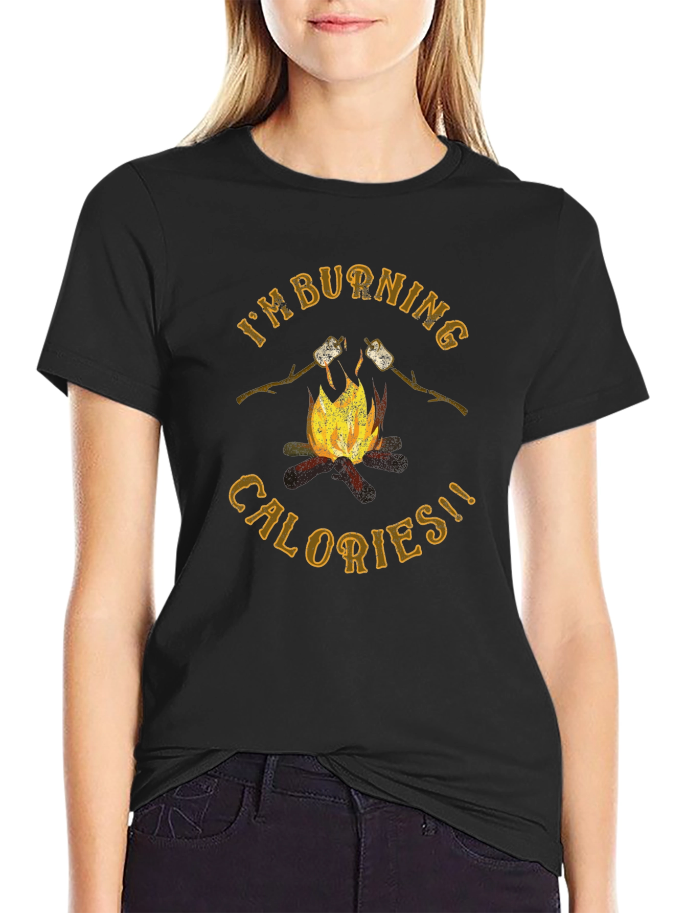 Burning Calories Marshmallow Campfire Graphic Tee - 2