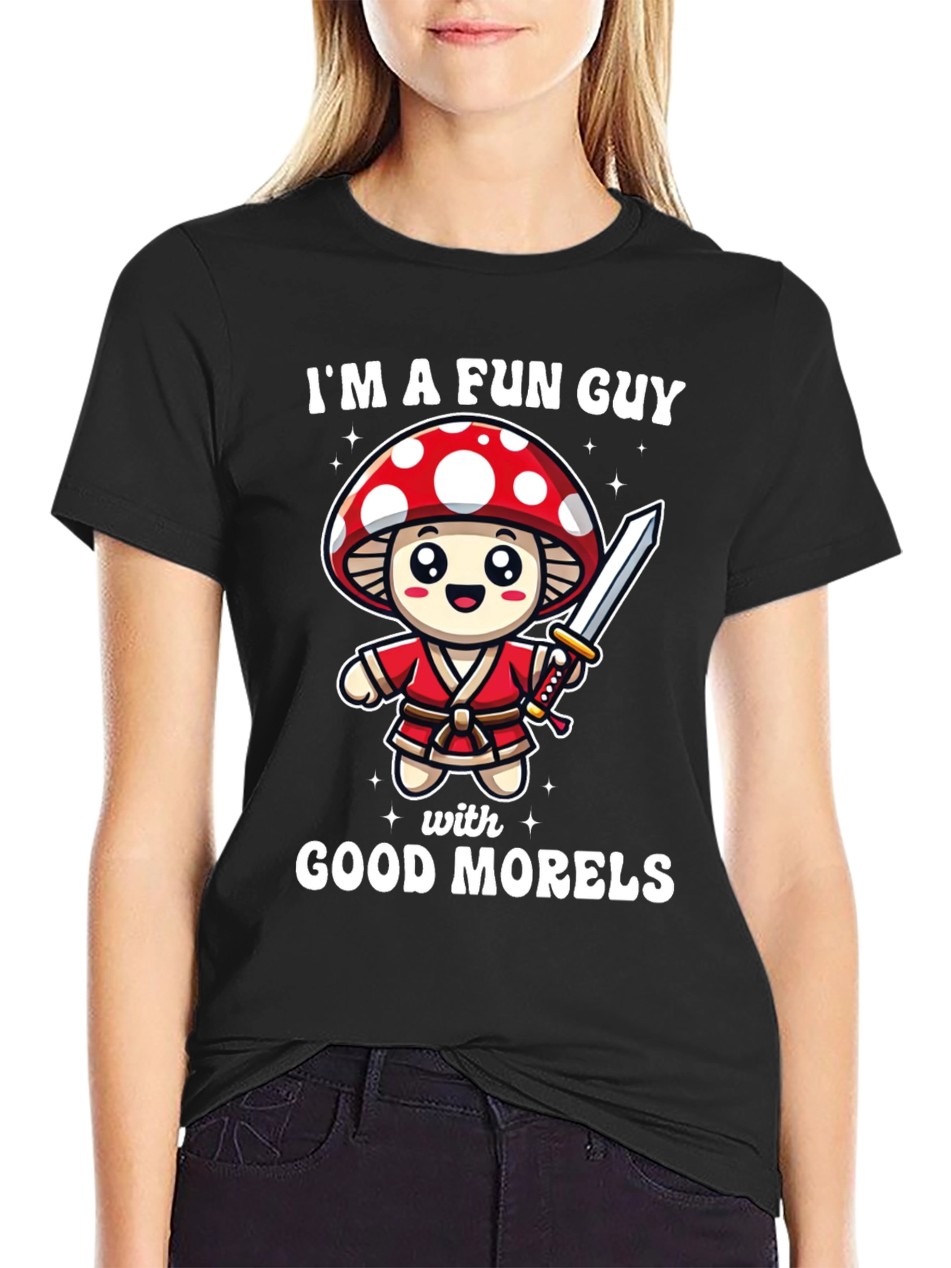Black I'm A Fun Guy Mushroom T-Shirt view 2