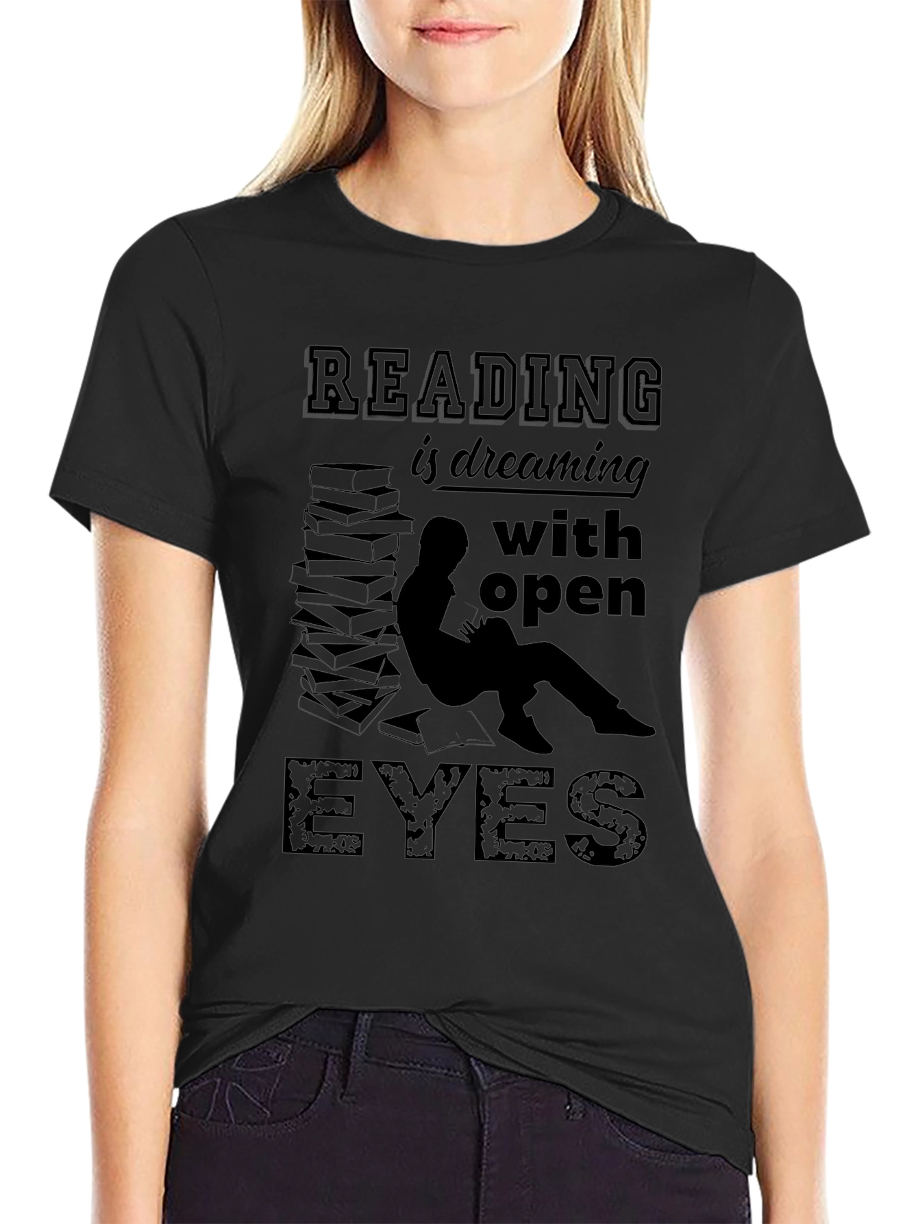 Black Reading is Dreaming T-Shirt view 2