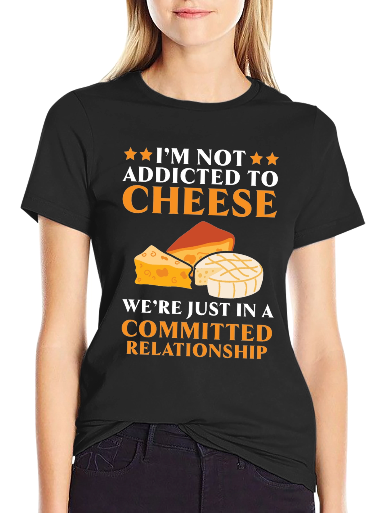 Black Cheese Lover T-Shirt Funny Relationship Tee view 2