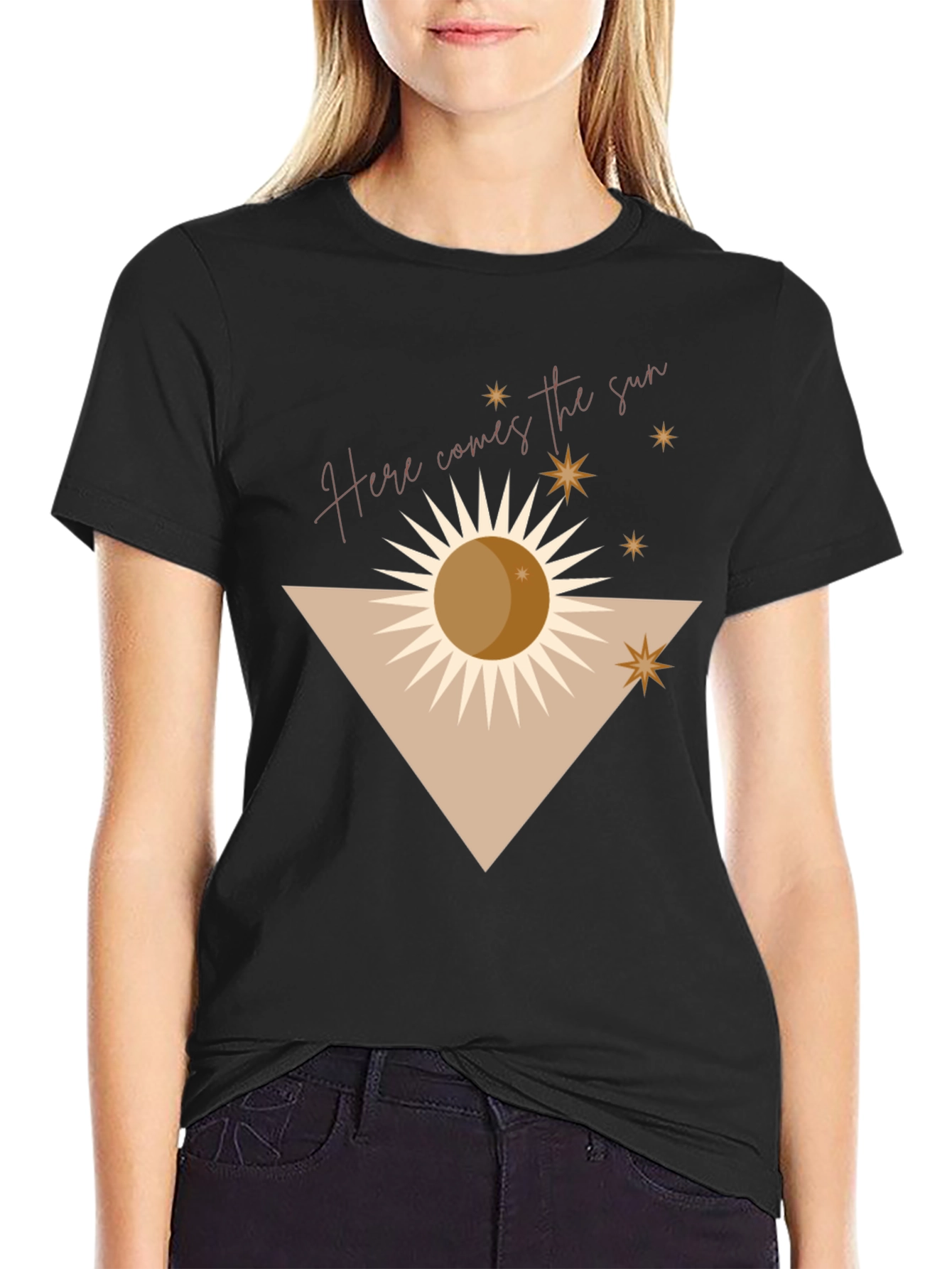 Black Here Comes The Sun Graphic Tee view 2