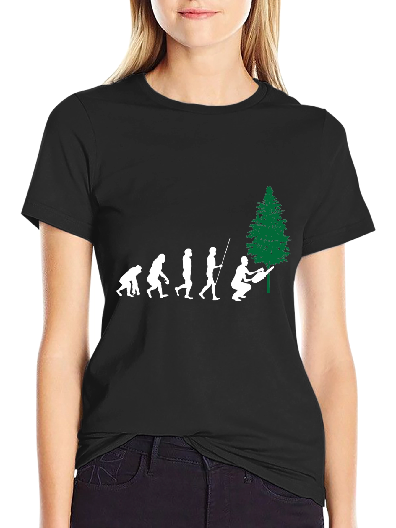 Black Evolution of Lumberjack Black T-Shirt view 2