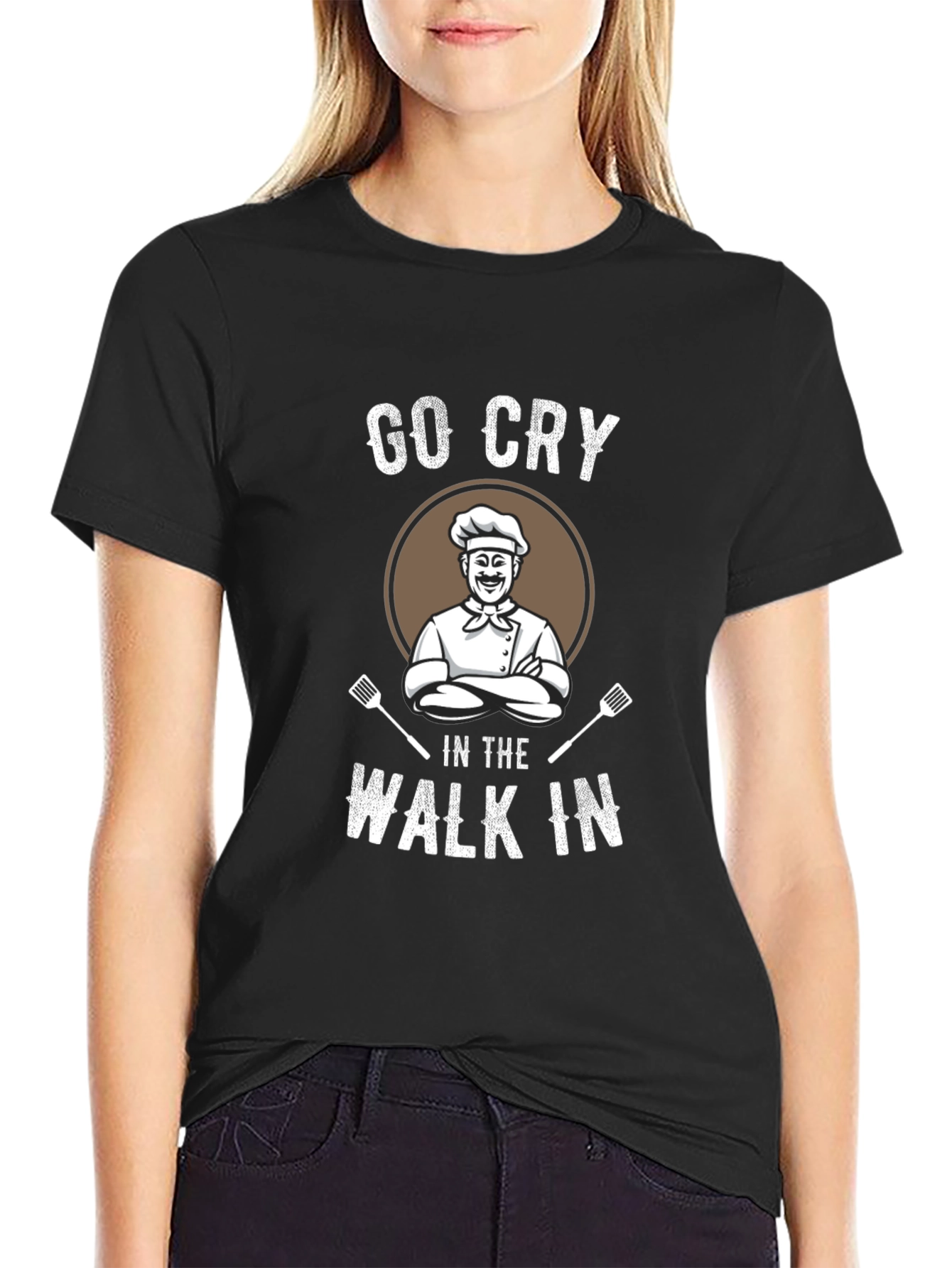 Black Go Cry In The Walk In T-Shirt view 2