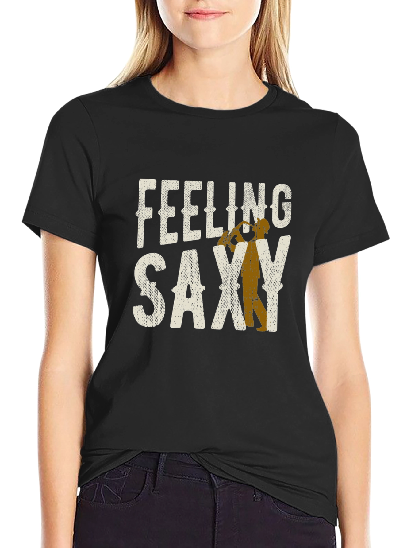 Black Feeling Saxy Graphic T-Shirt view 2