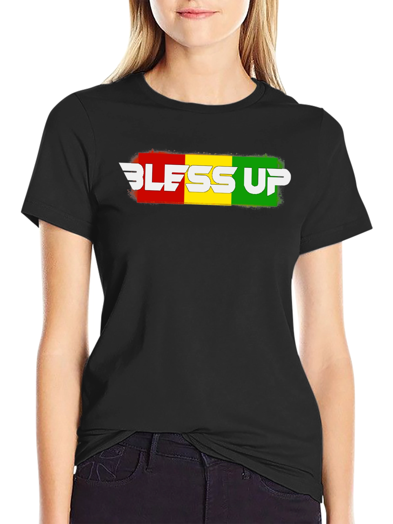 Black Bless Up Rasta T-Shirt - Reggae Style view 2
