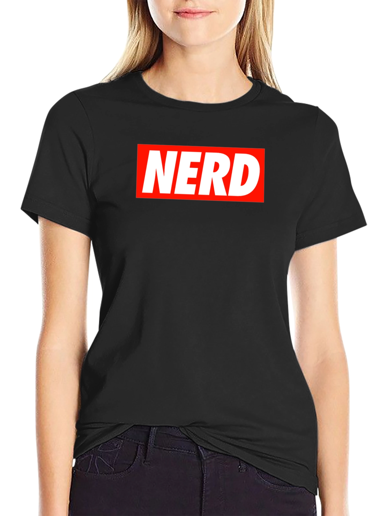Black Nerd Box Logo Black T-Shirt view 2