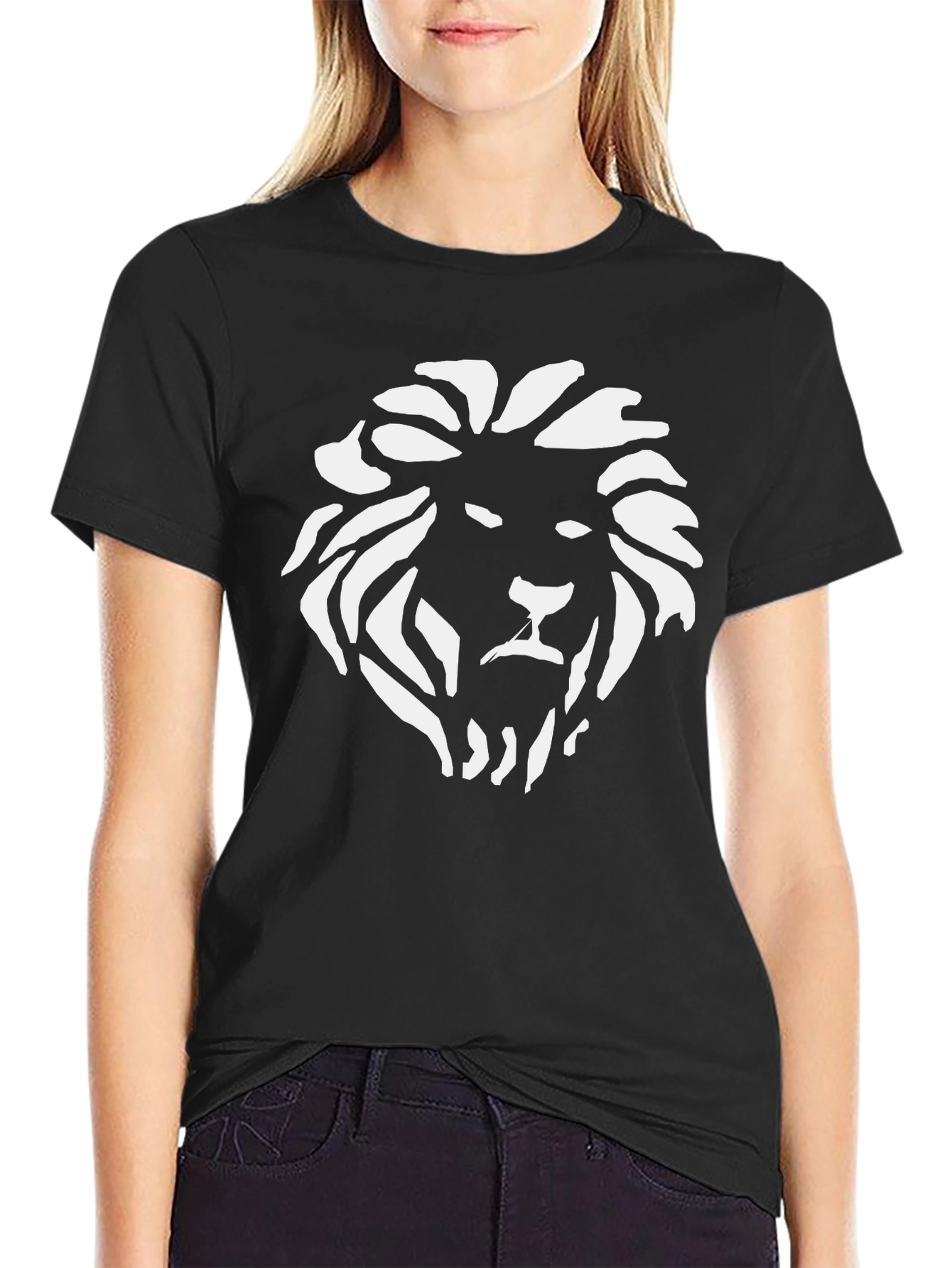 Black Lion Graphic Black T-Shirt - Bold & Stylish view 2