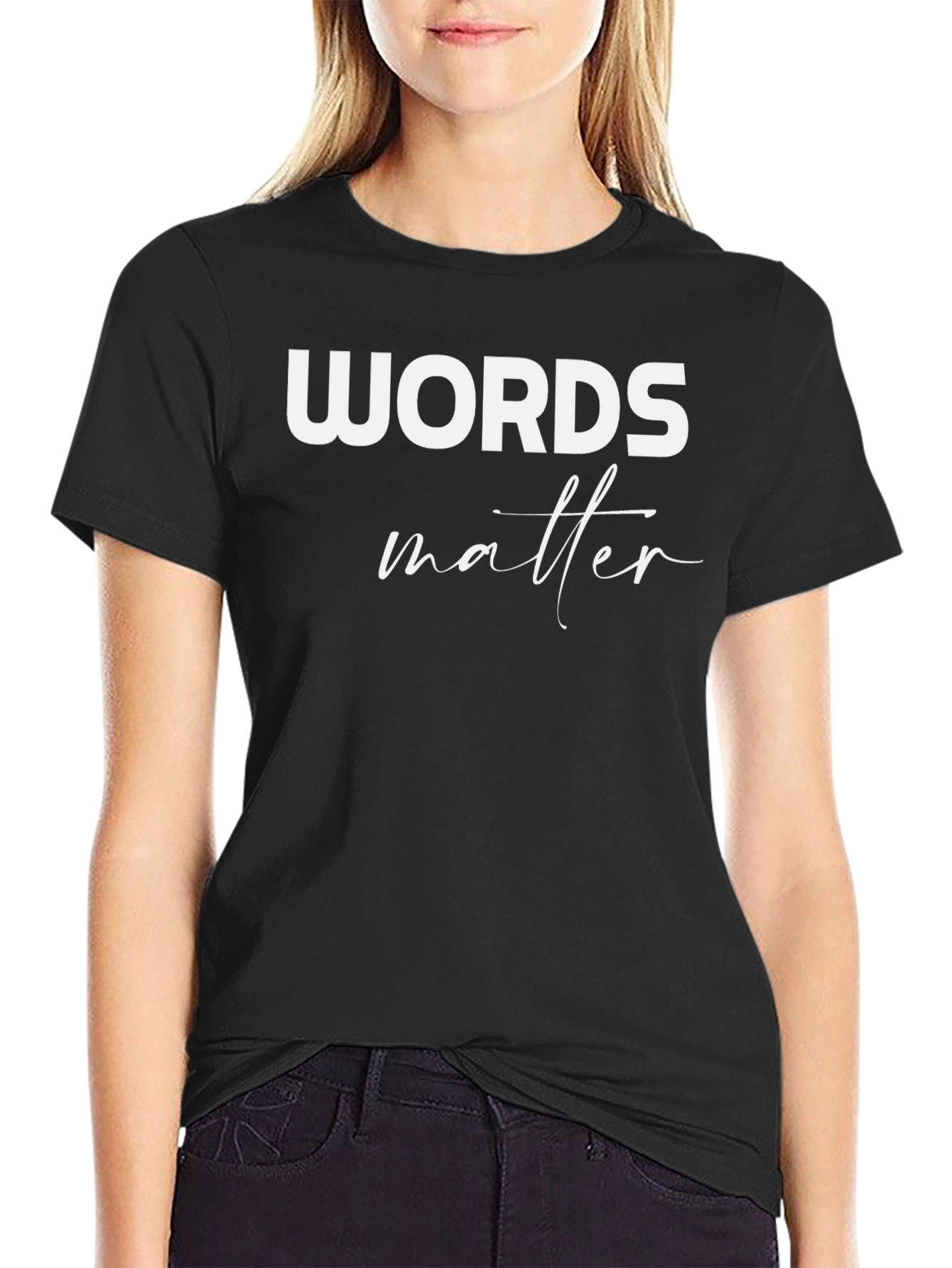 Black Words Matter Graphic T-Shirt - Unisex view 2