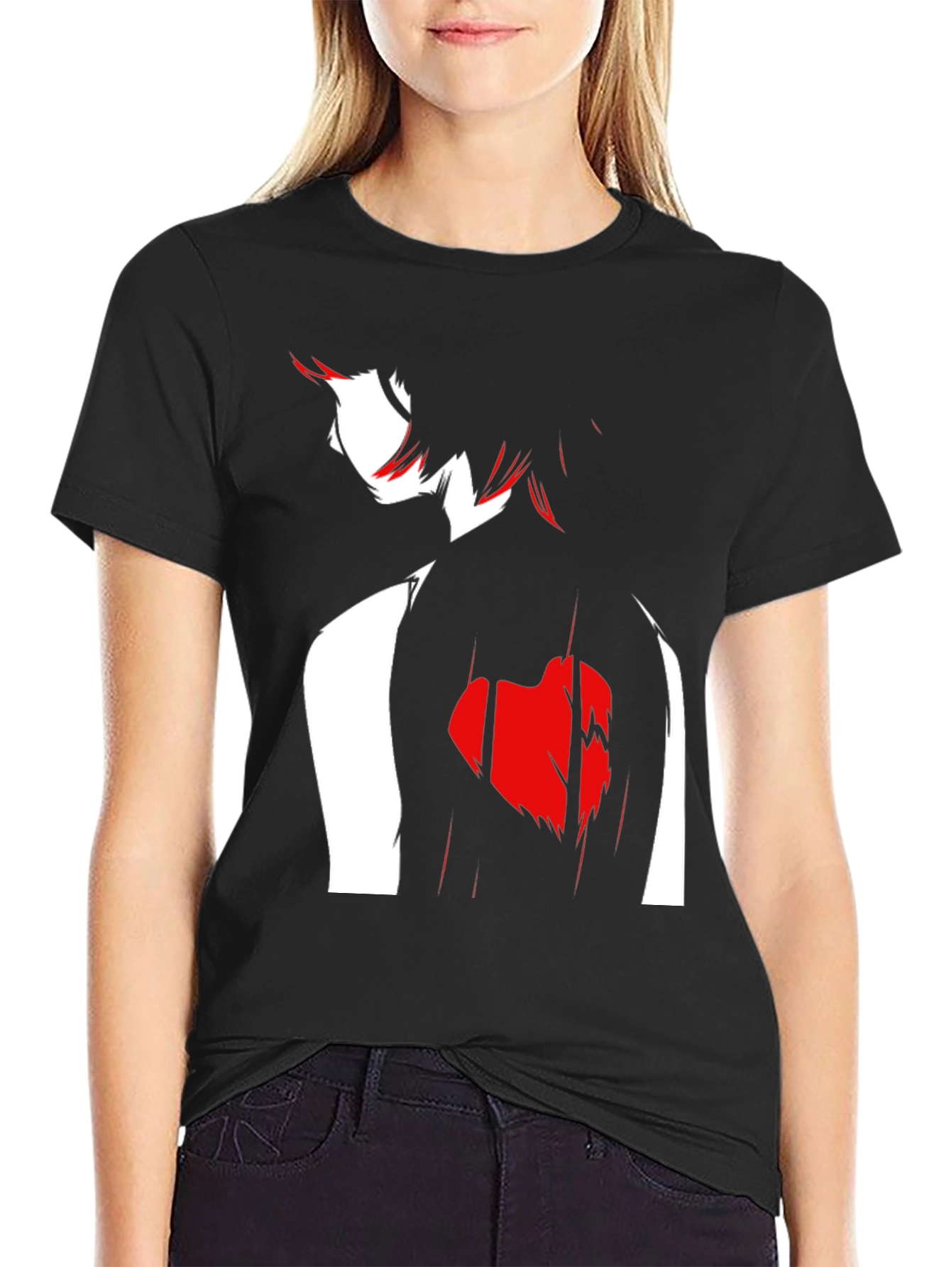 Anime-Inspired Graphic Tee - Black - 2