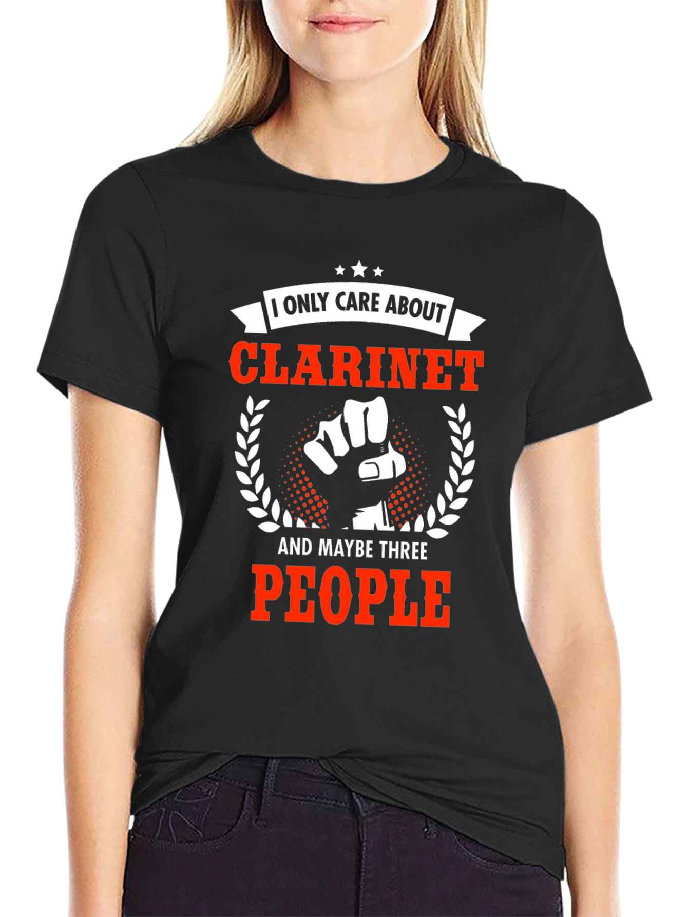 Black Clarinet Lover T-Shirt view 2