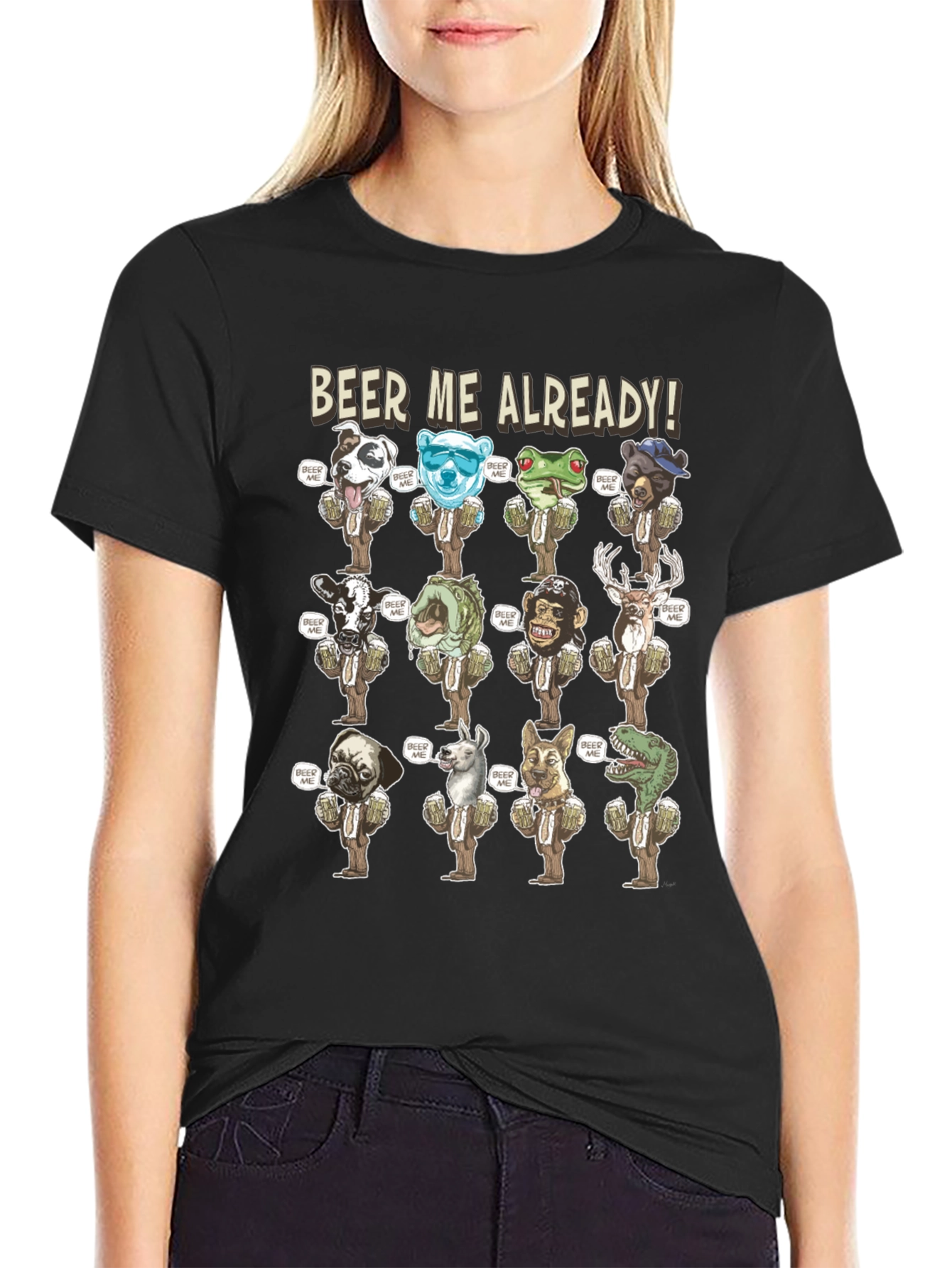 Black Beer Me Already Graphic T-Shirt view 2