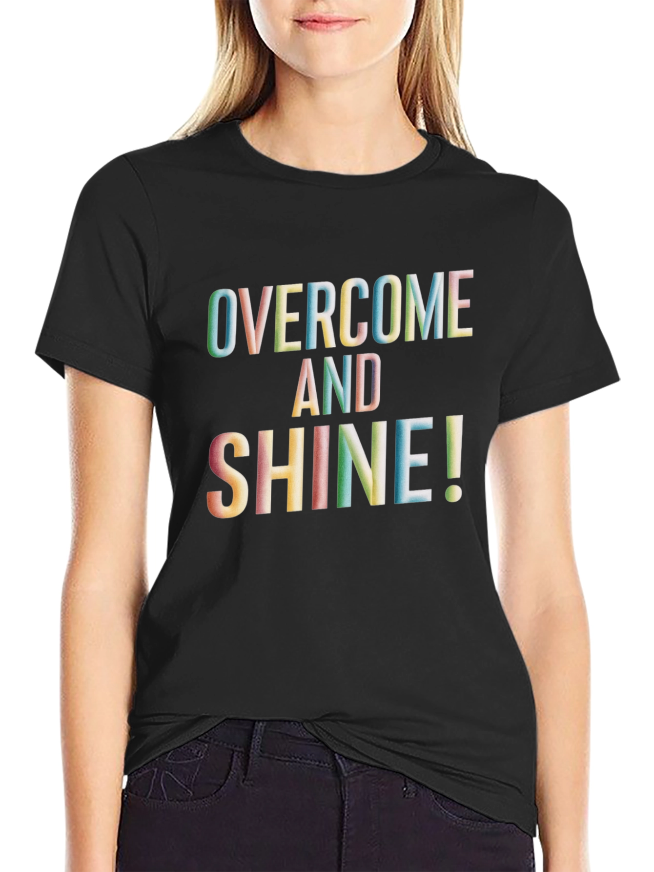 Black Overcome and Shine Graphic Tee - Men's Black T-Shirt view 2