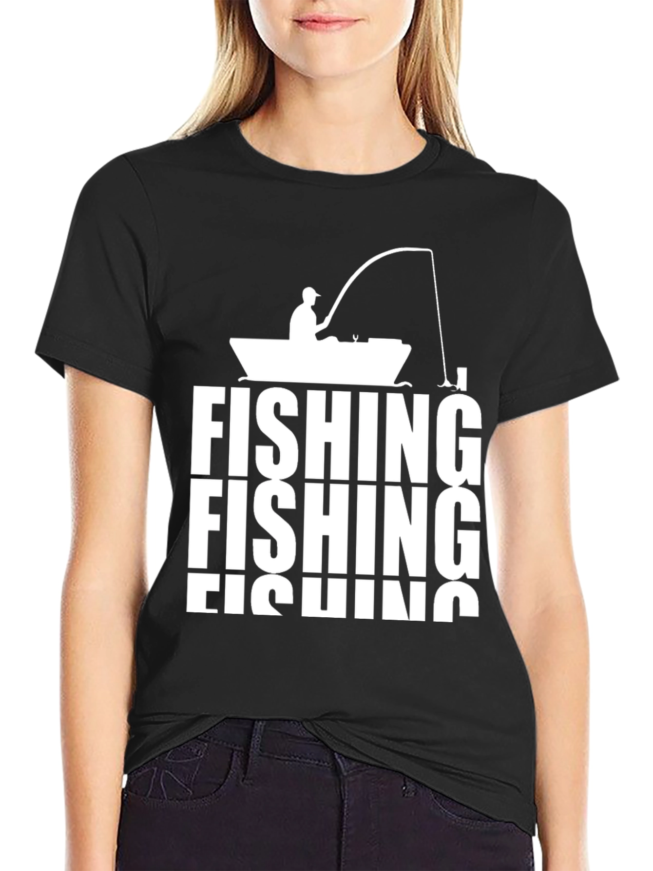 Black Fishing Graphic Tee | Fisherman's T-Shirt view 2