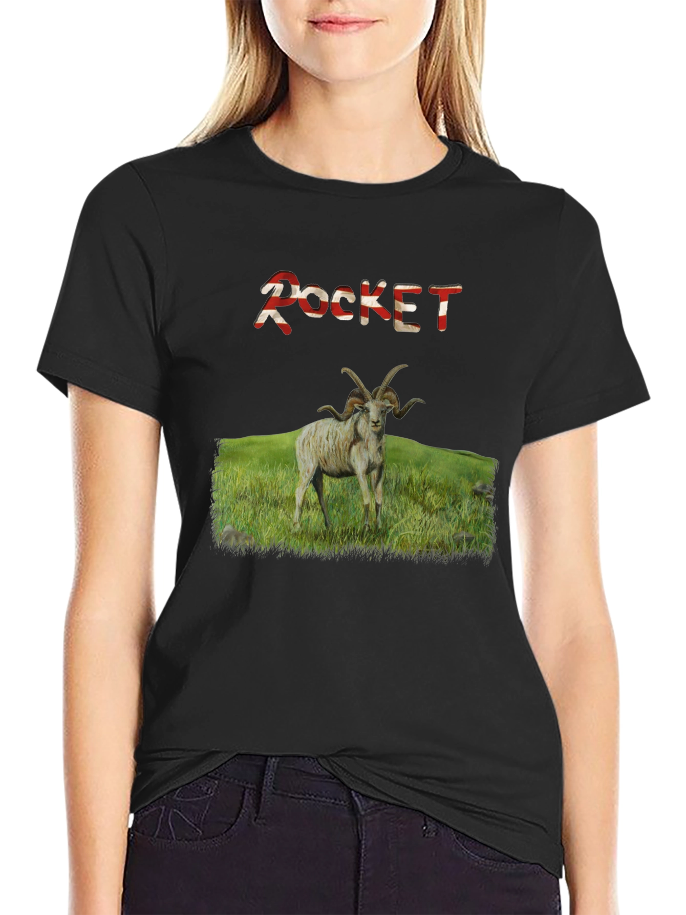 Black Rocket Ram Graphic T-Shirt - Premium Cotton Blend view 2