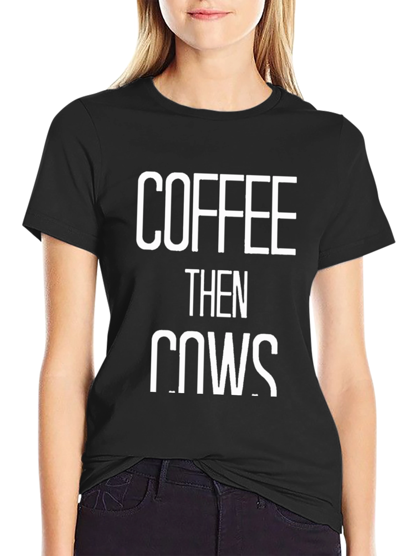 Black Coffee Then Cows T-Shirt | Farm Life Apparel view 2