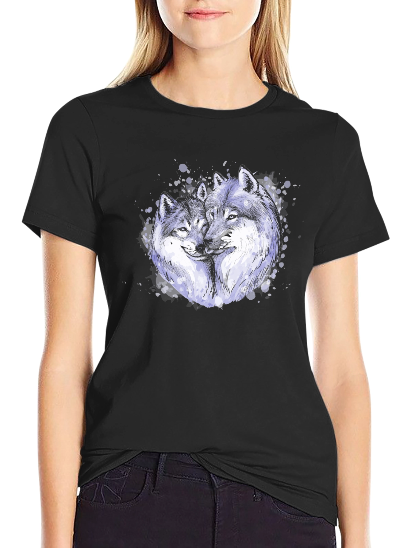Black Wolf Love T-Shirt view 2