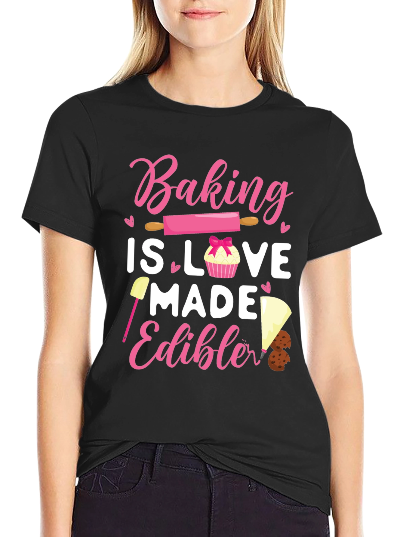 Black Baking is Love Made Edible Tee view 2