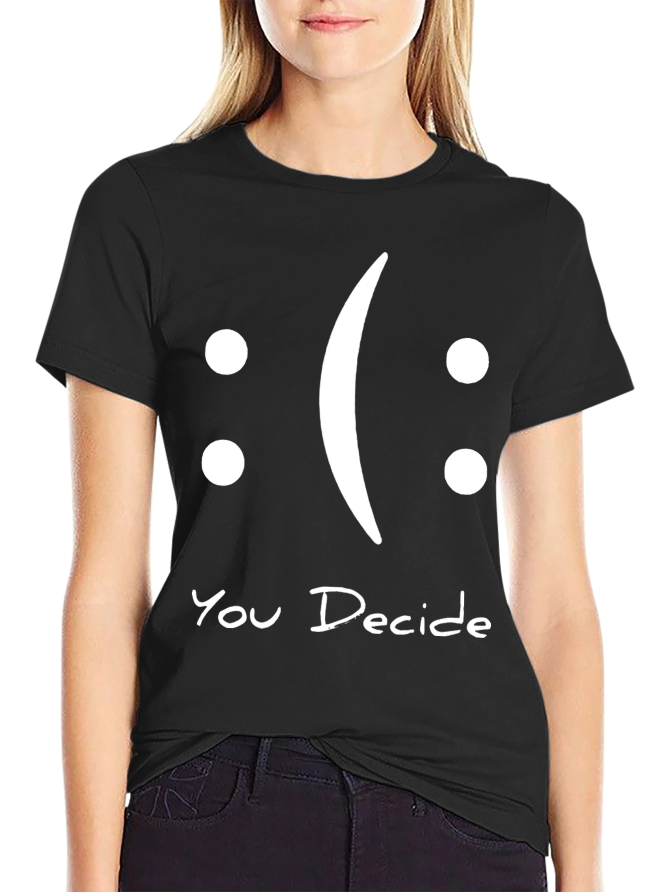 Black You Decide Graphic T-Shirt - Black Casual Tee view 2