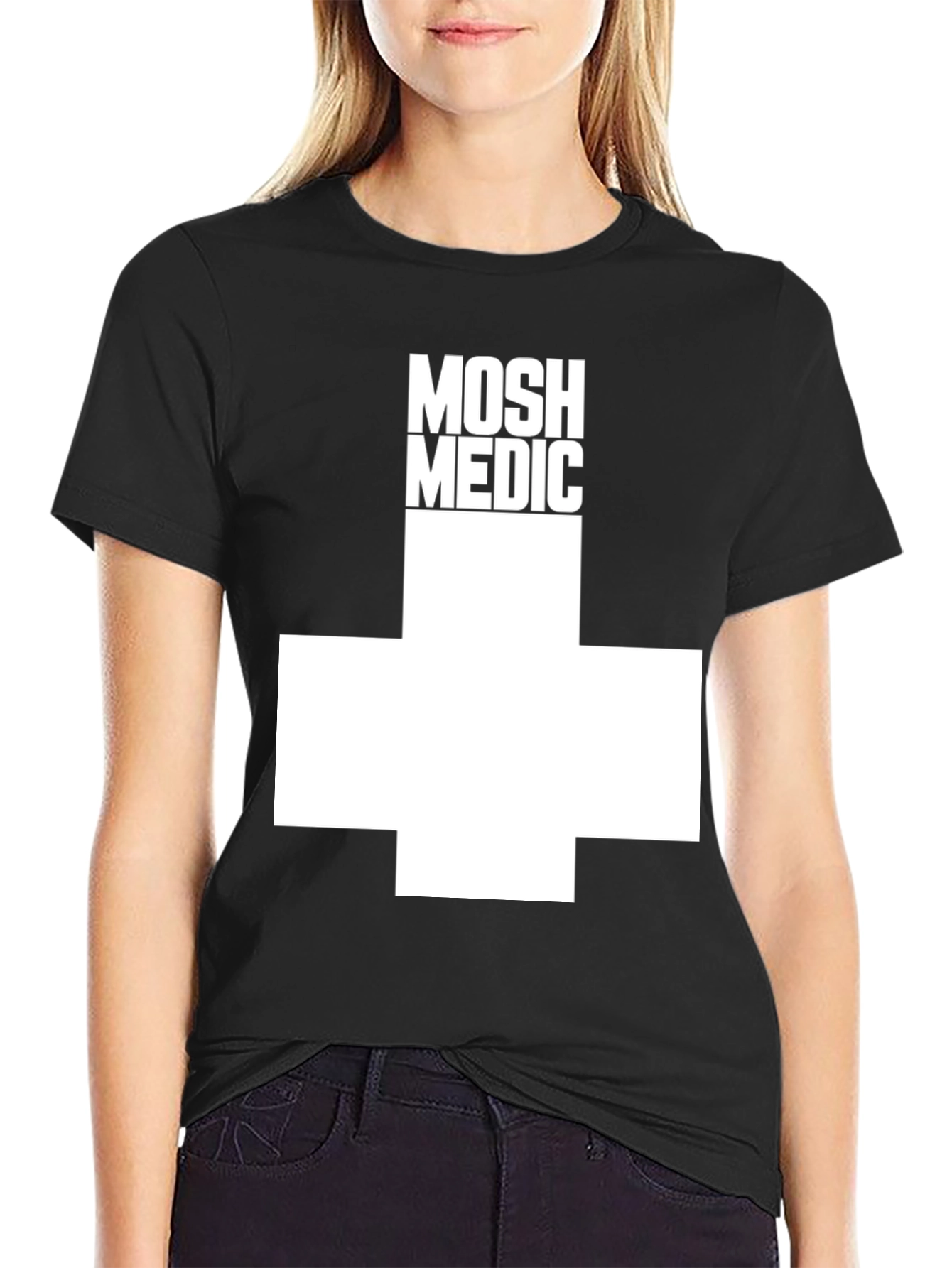 Black MOSH MEDIC Tee - Black Graphic T-Shirt view 2