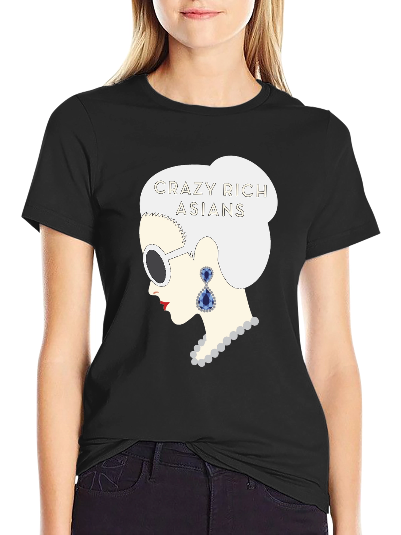 Black Crazy Rich Asians T-Shirt - Fashionable Graphic Tee view 2