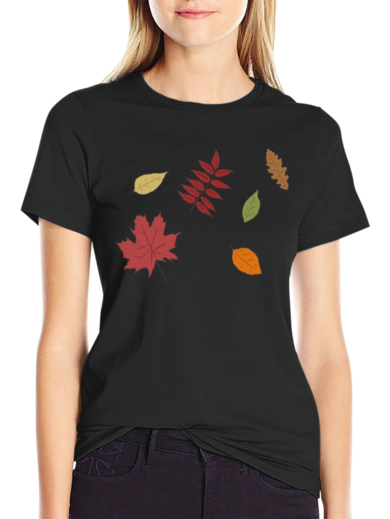 Fall Leaves Graphic Tee - Stylish Autumn Design - 2