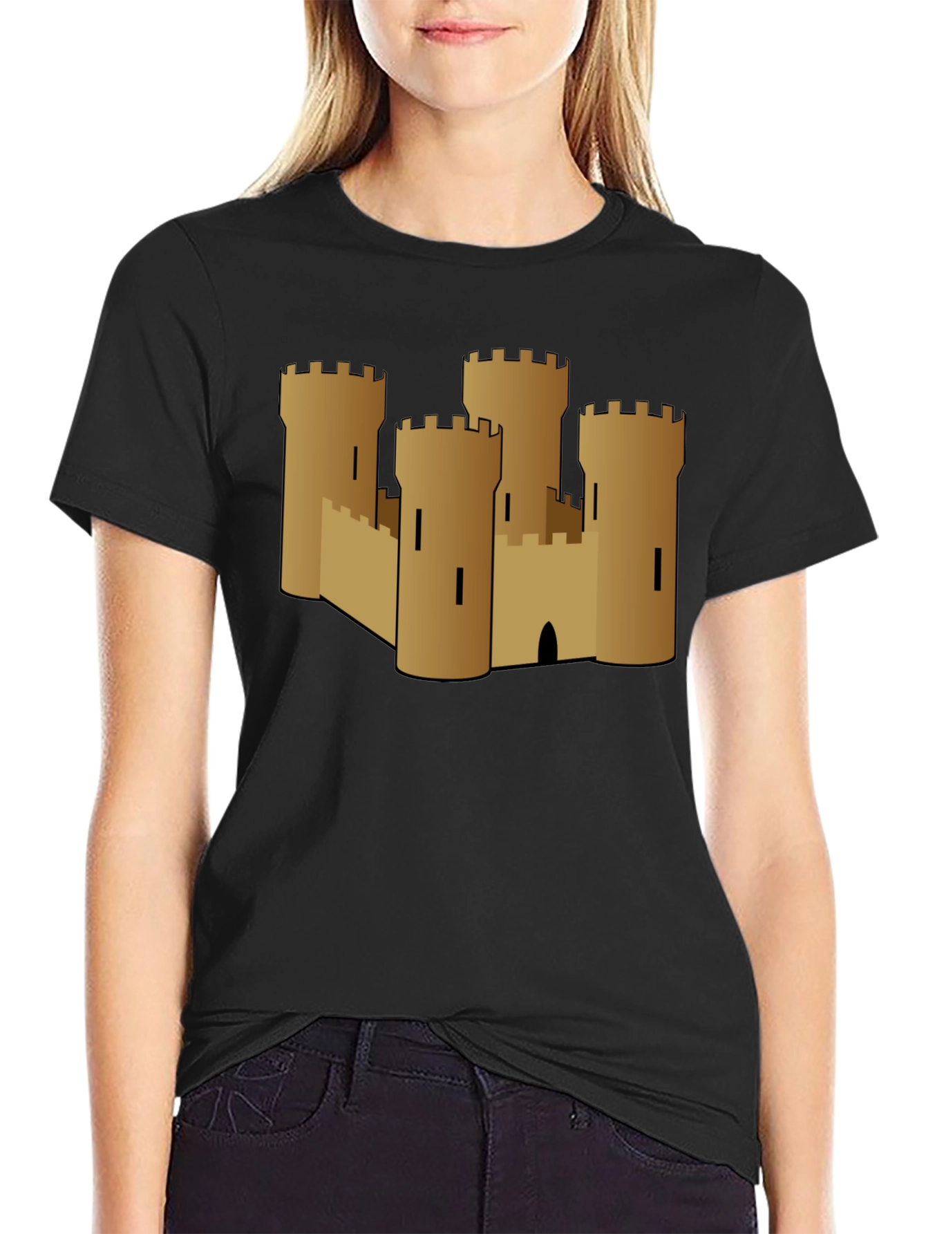 Black Castle Graphic Tee - Medieval Style view 2