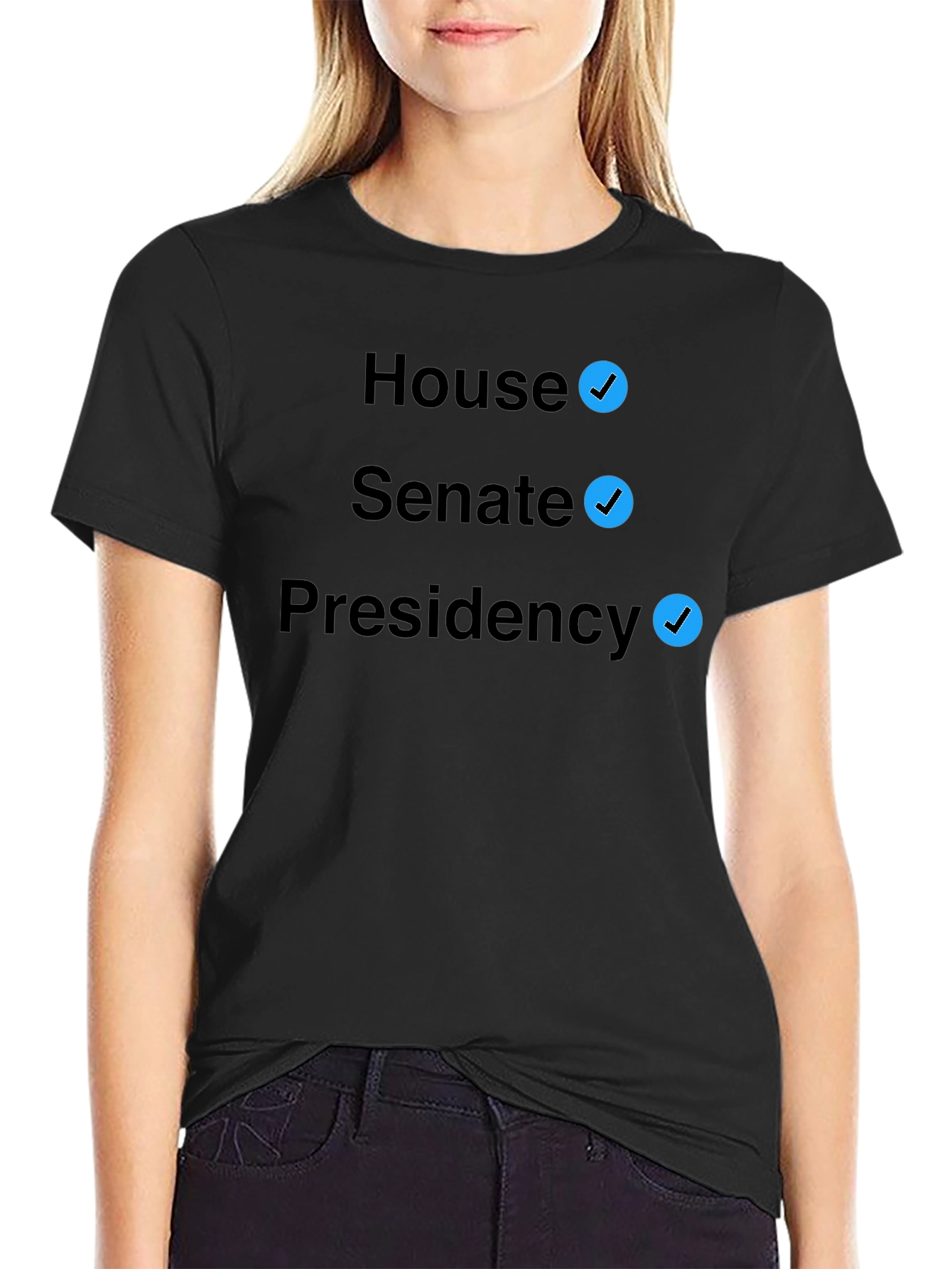 Black Political Checkbox T-Shirt - House Senate Presidency view 2
