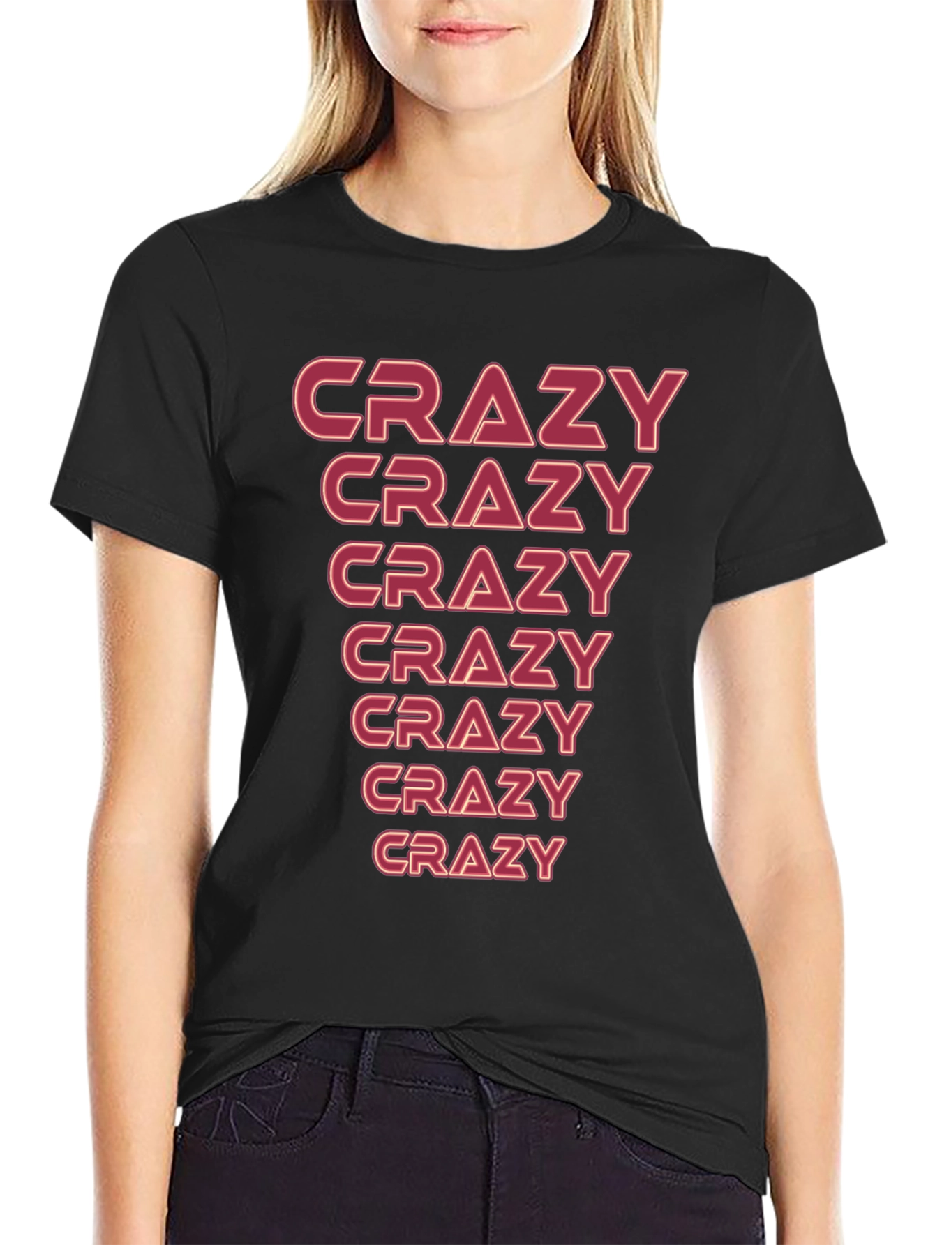 Black Crazy Graphic T-Shirt - Men's Black Tee view 2
