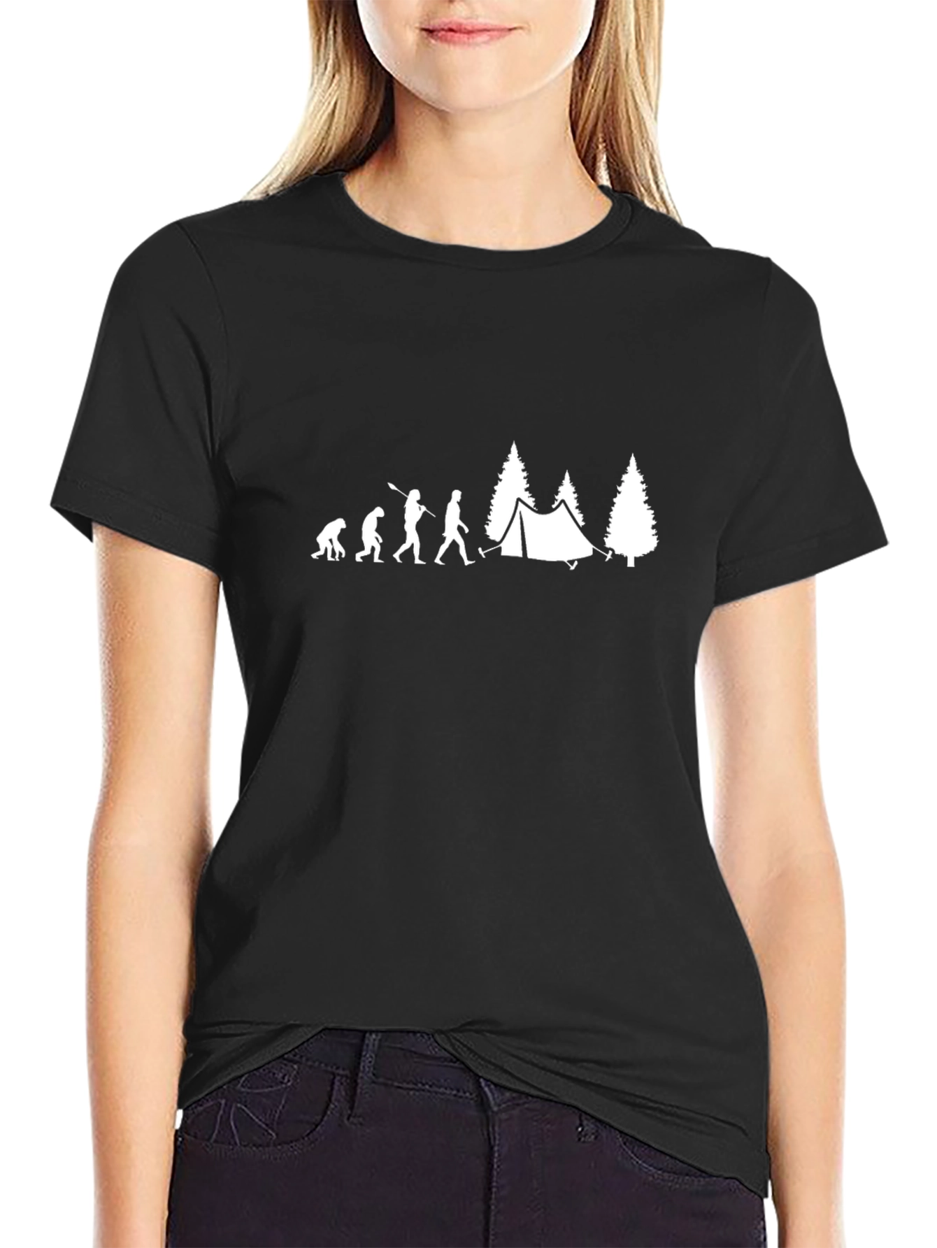 Black Evolution of Camping Black Graphic Tee view 2