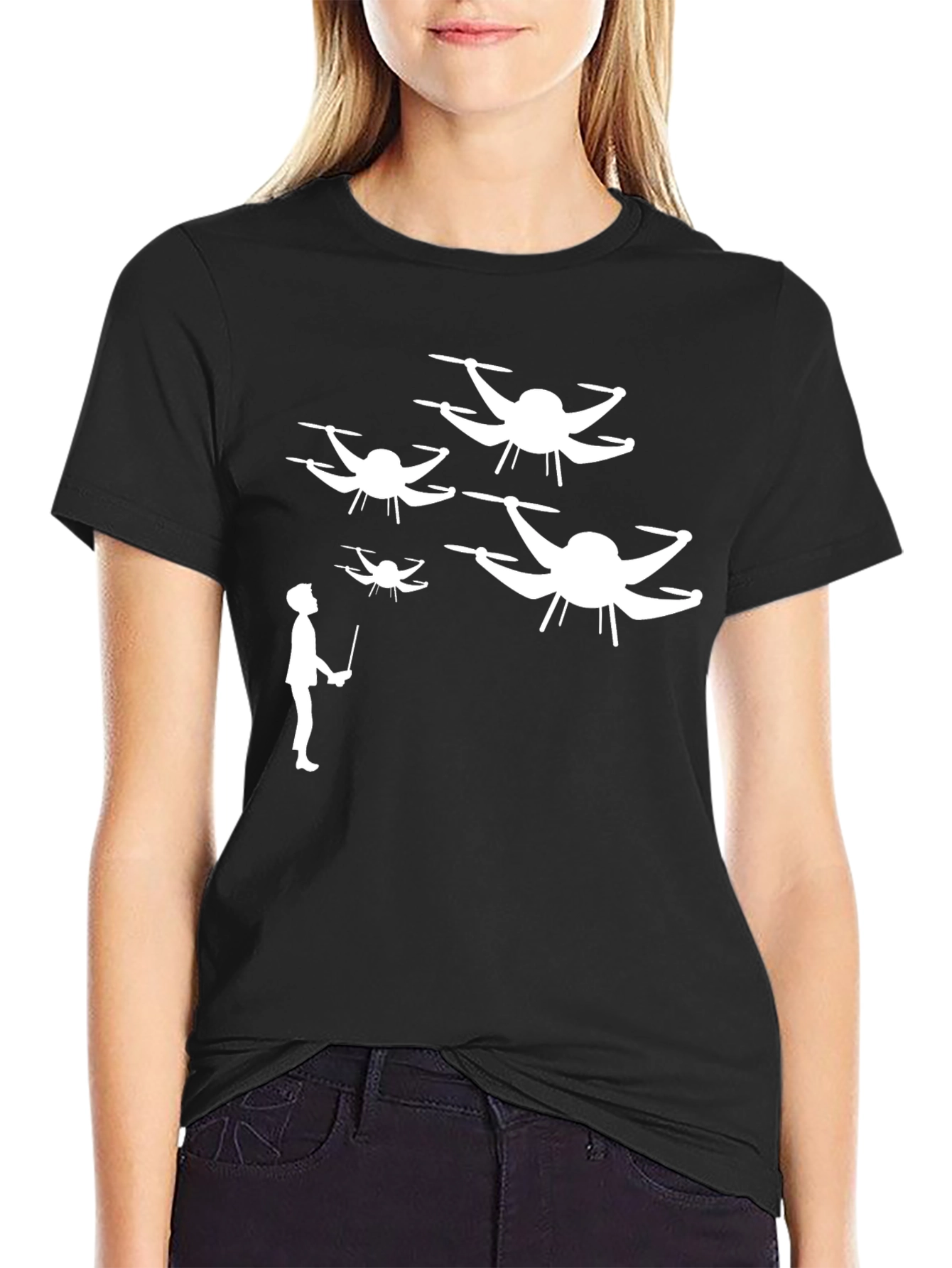 Black Drone Controller T-Shirt - Fly Your Style! view 2