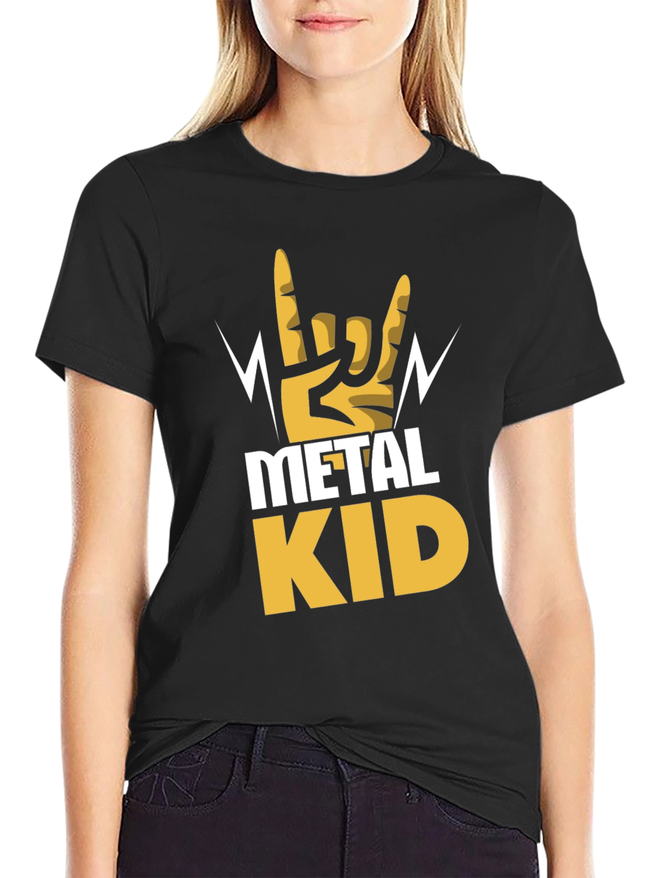 Black Metal Kid Graphic Tee - Rock On Style view 2