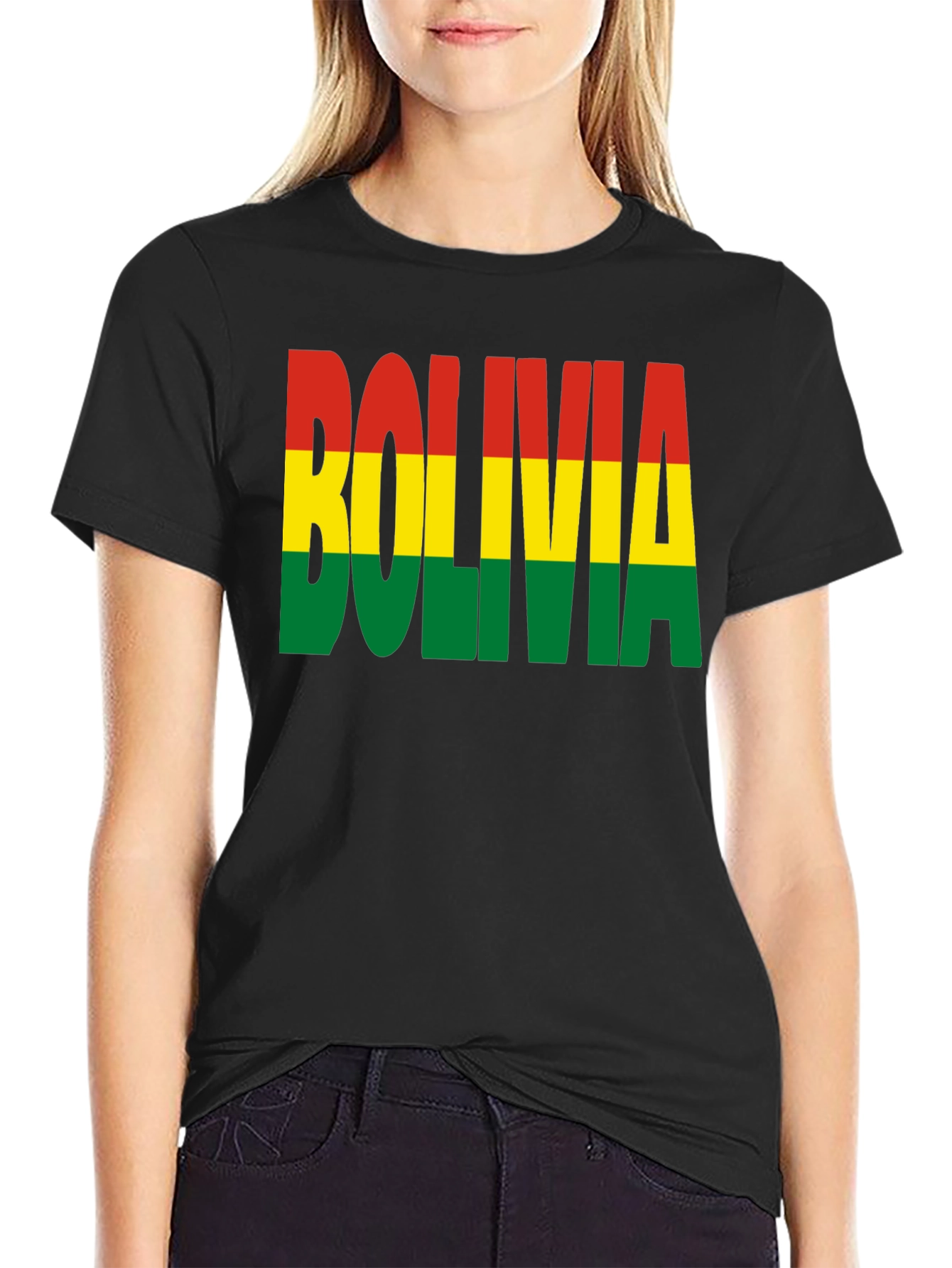 Black Bolivia Flag T-Shirt - Country Pride Graphic Tee view 2