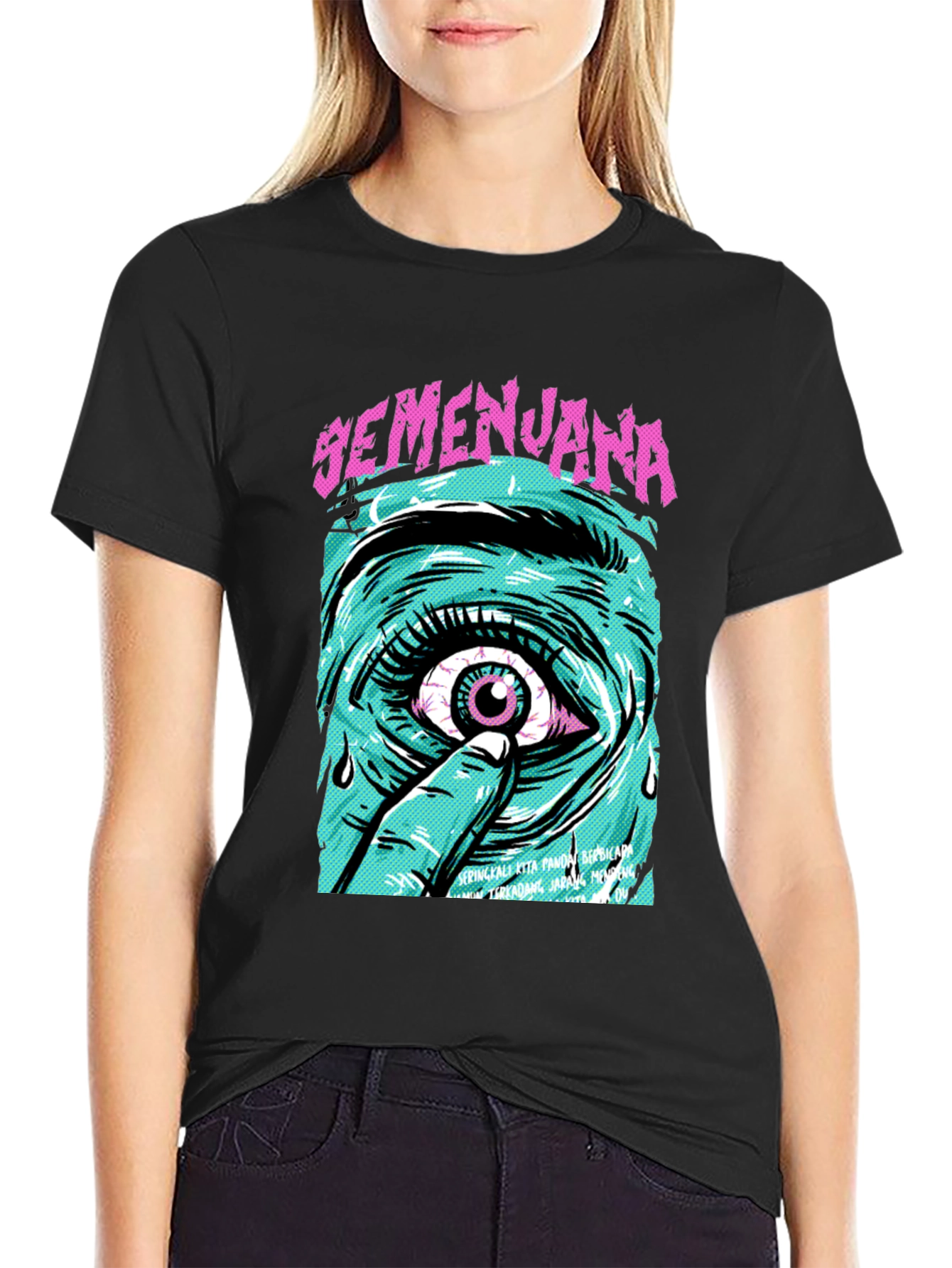 Black Eye Graphic Tee - Semenjana Black T-Shirt view 2