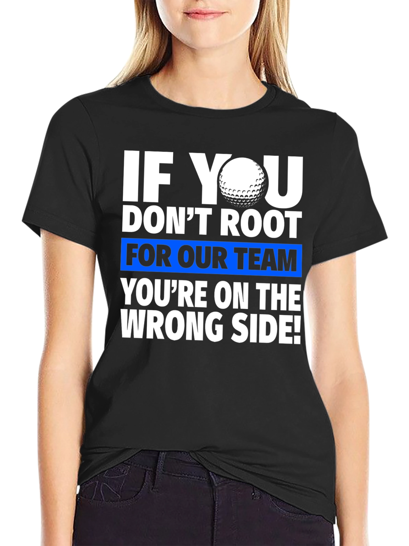 Black Golf Team T-Shirt - Root For Our Team Tee view 2