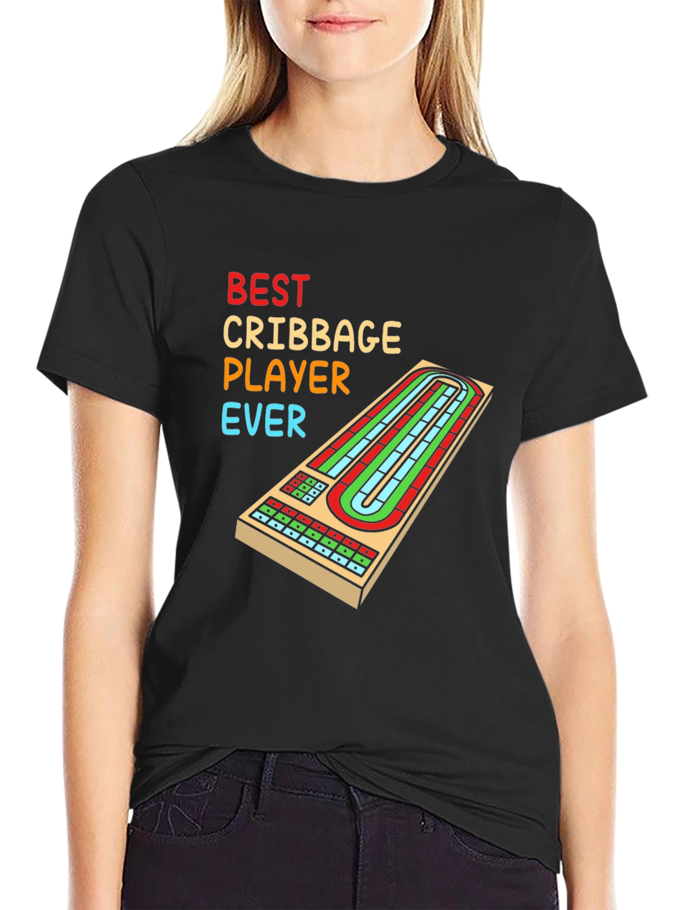 Black Best Cribbage Player Ever T-Shirt view 2